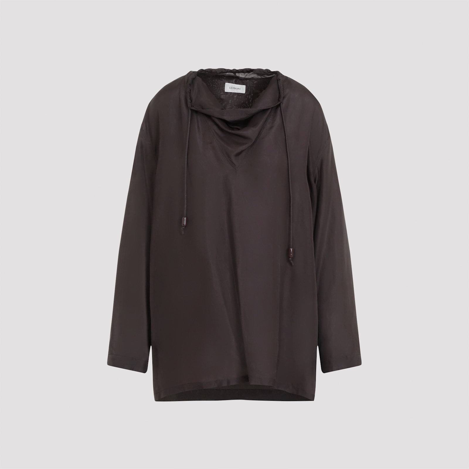 Shop Lemaire Shawl Collar Top In Espresso