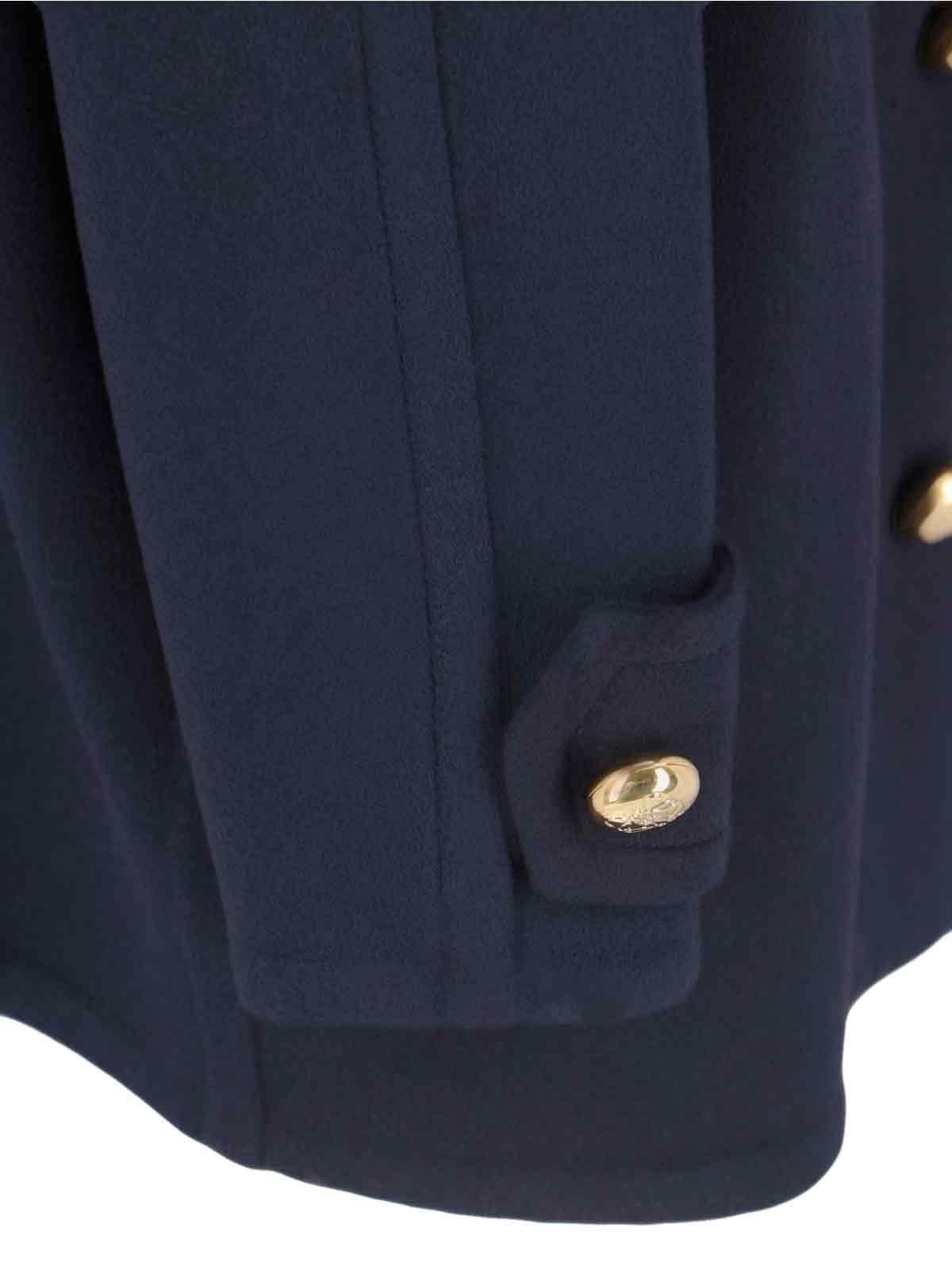 Shop Loewe Double-breasted Mini Coat In Blue