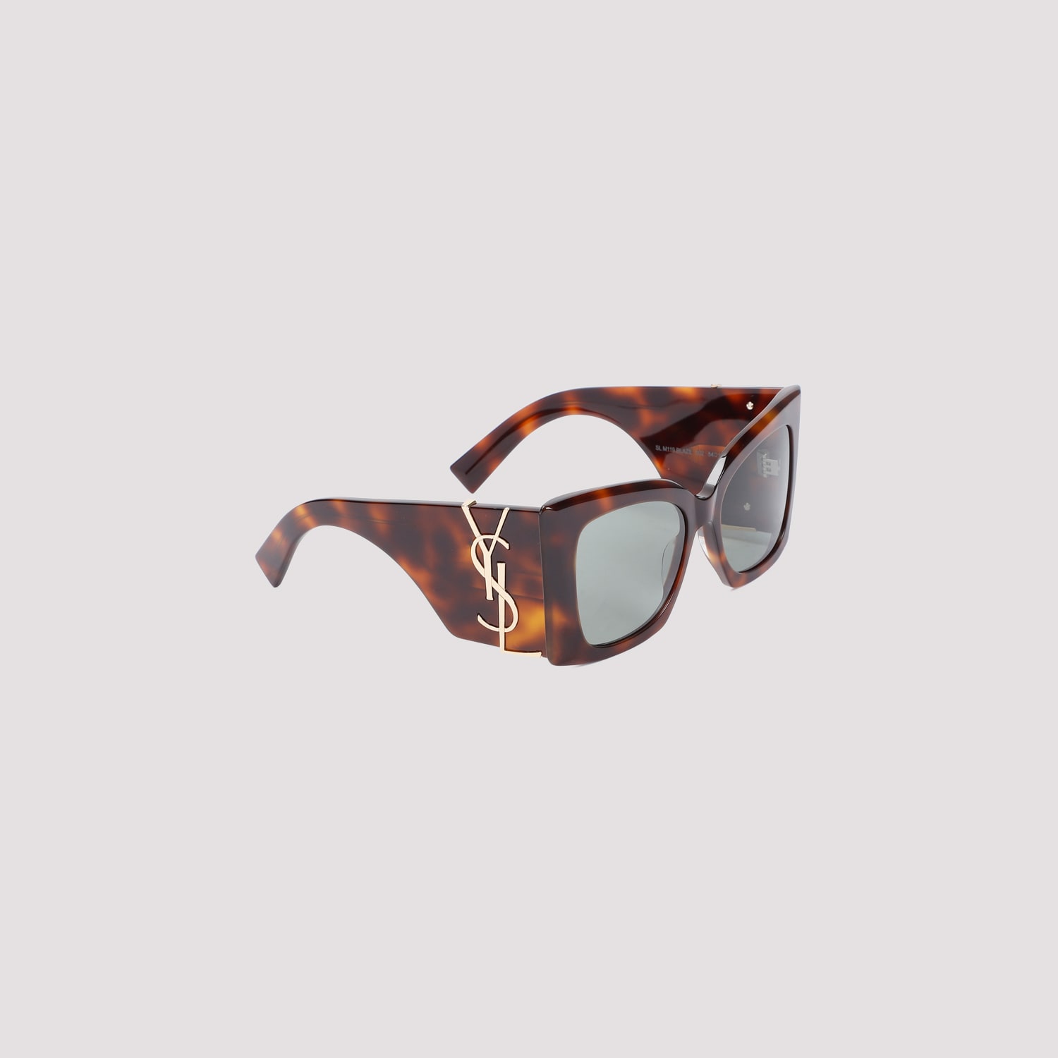 Saint Laurent Printed Acetate Mini Blaze Sunglasses In Brown