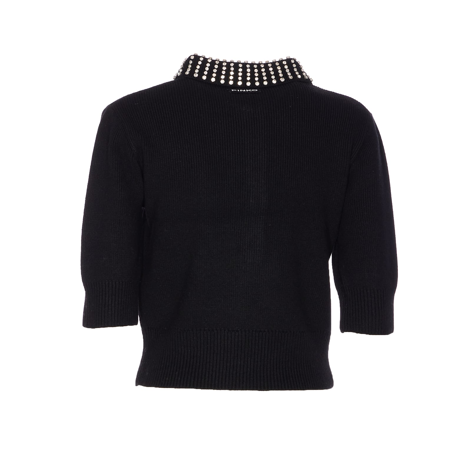 Pinko Black Wool-blend Sweater In Black