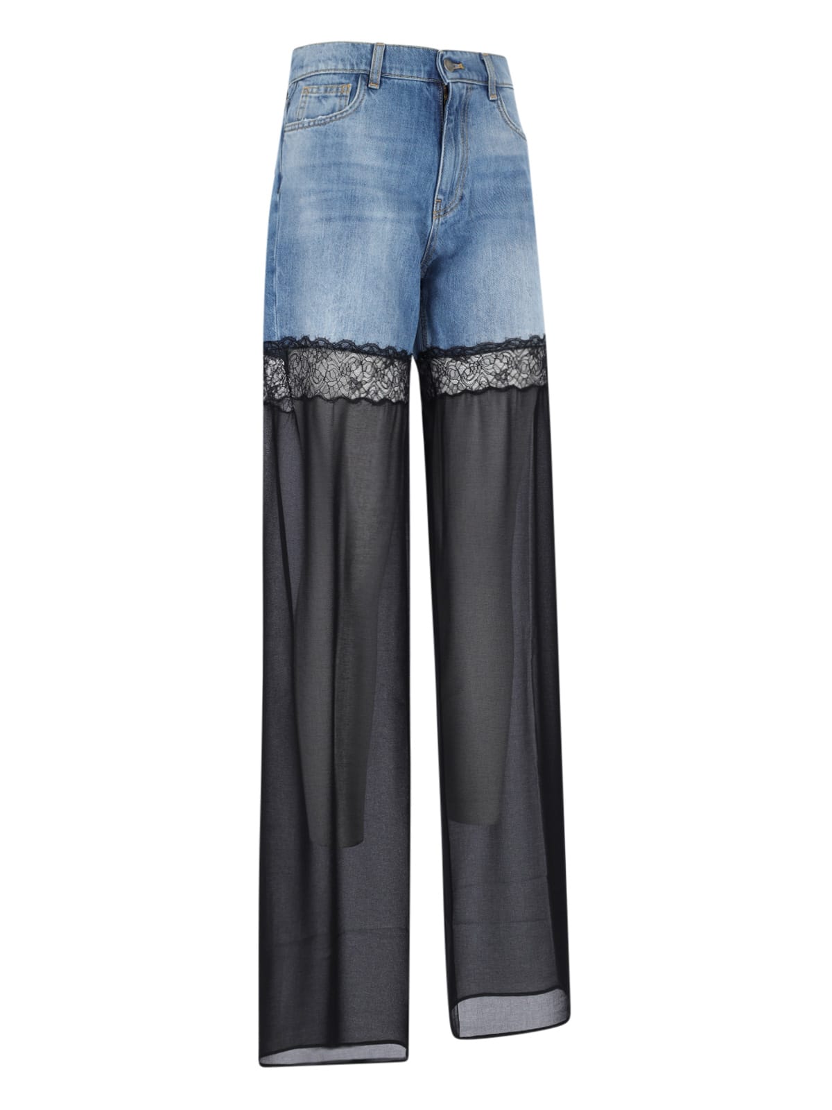 Shop Nensi Dojaka Hybrid Straight Jeans In Black