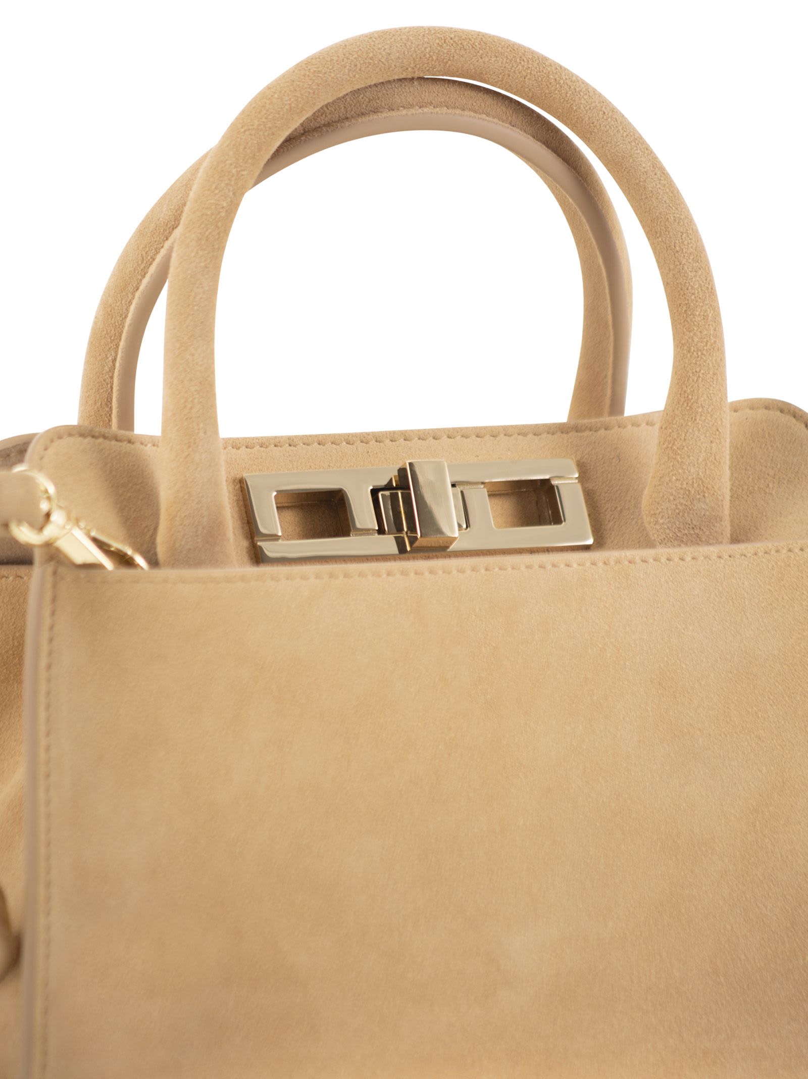 Fabiana Filippi Small Handbag With Metal Accessory In Beige