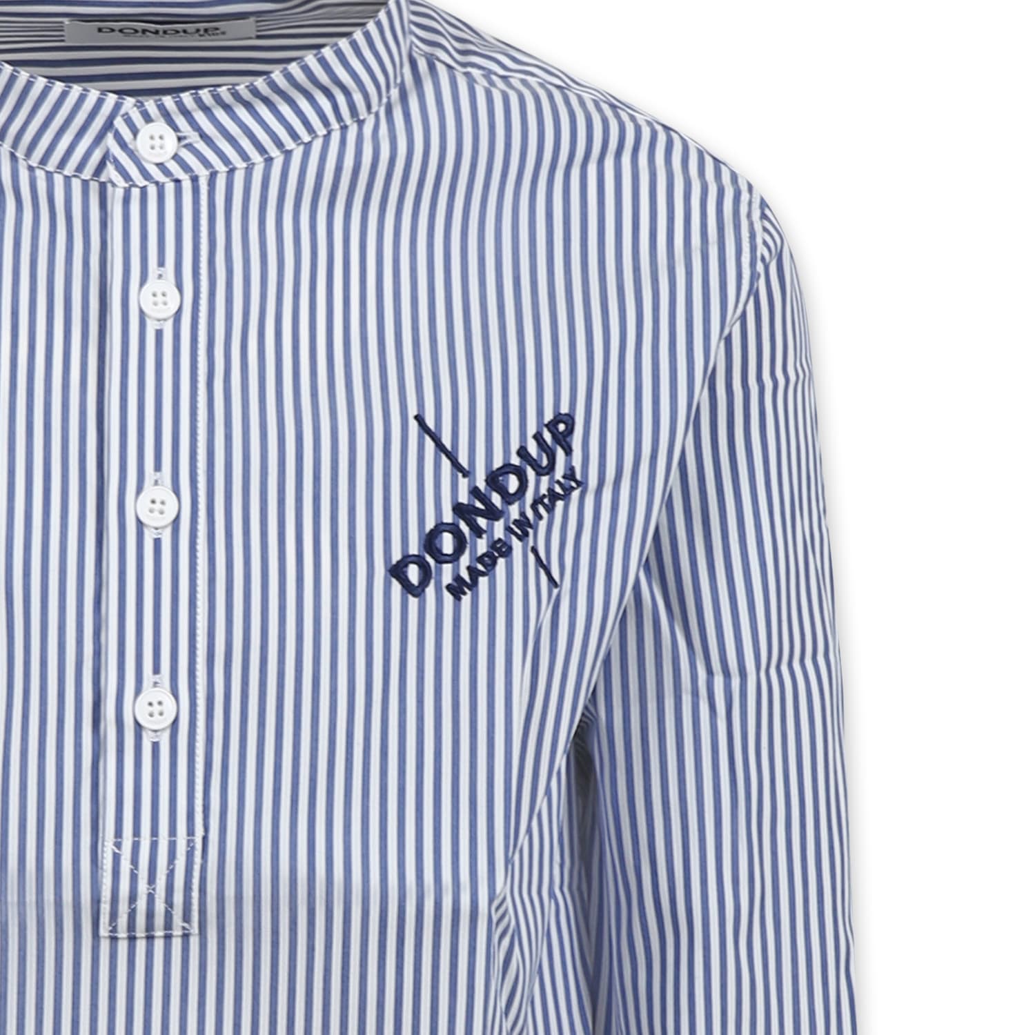 Dondup Blue Shirt For Boy With Logo In Blue