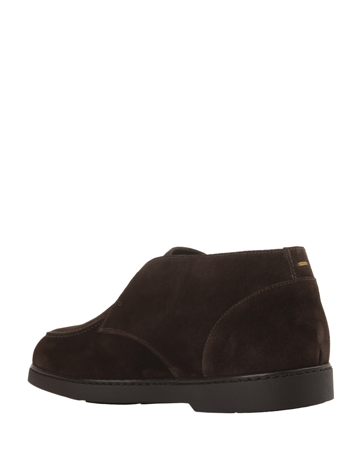 Shop Doucal's Dark Brown Suede Slip-on Ankle Boots