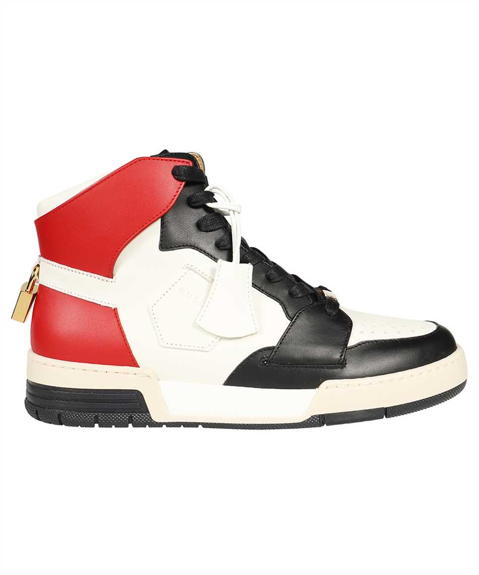Shop Buscemi Leather High-top Sneakers In Red