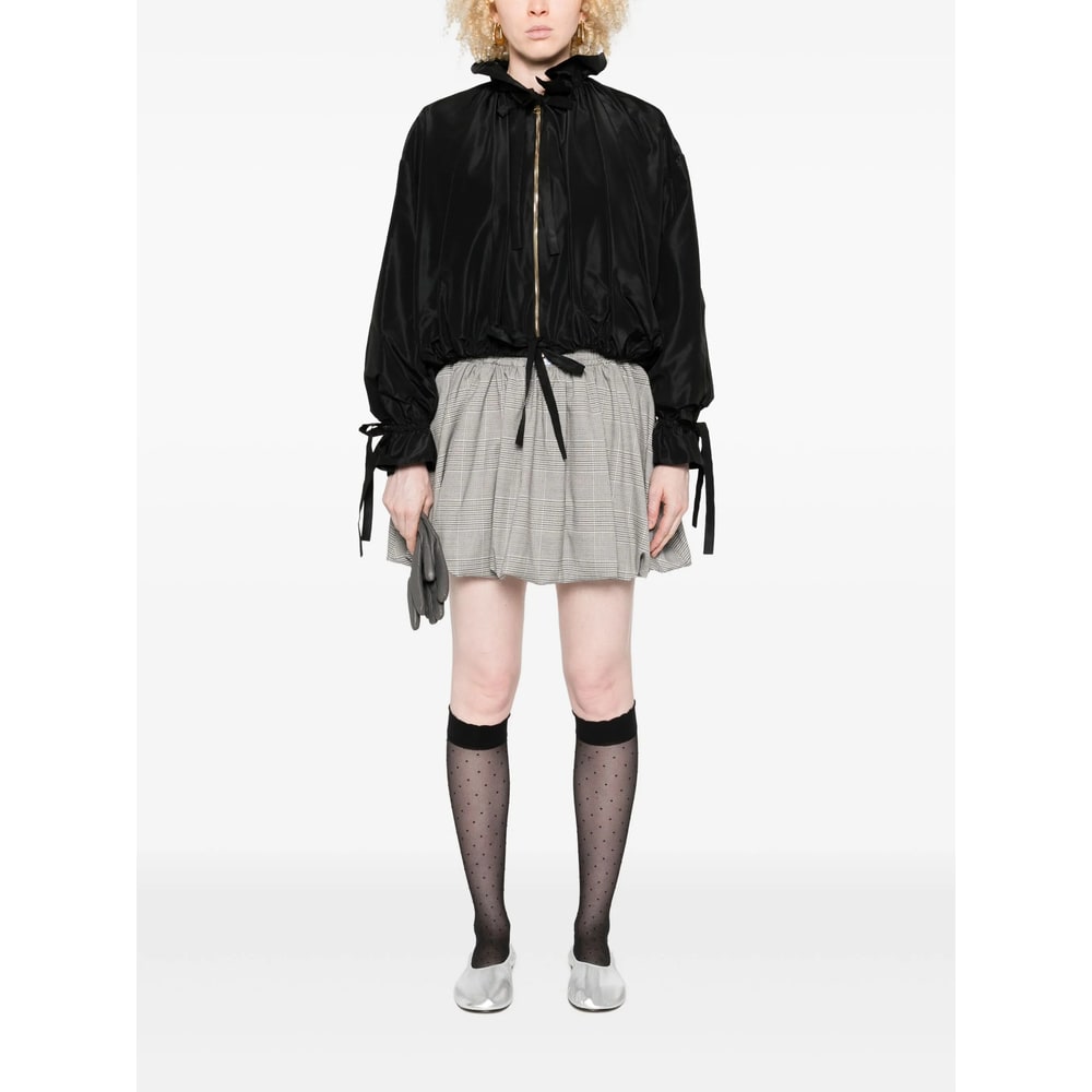 Vivetta Ruffled Zip-front Jacket In Black