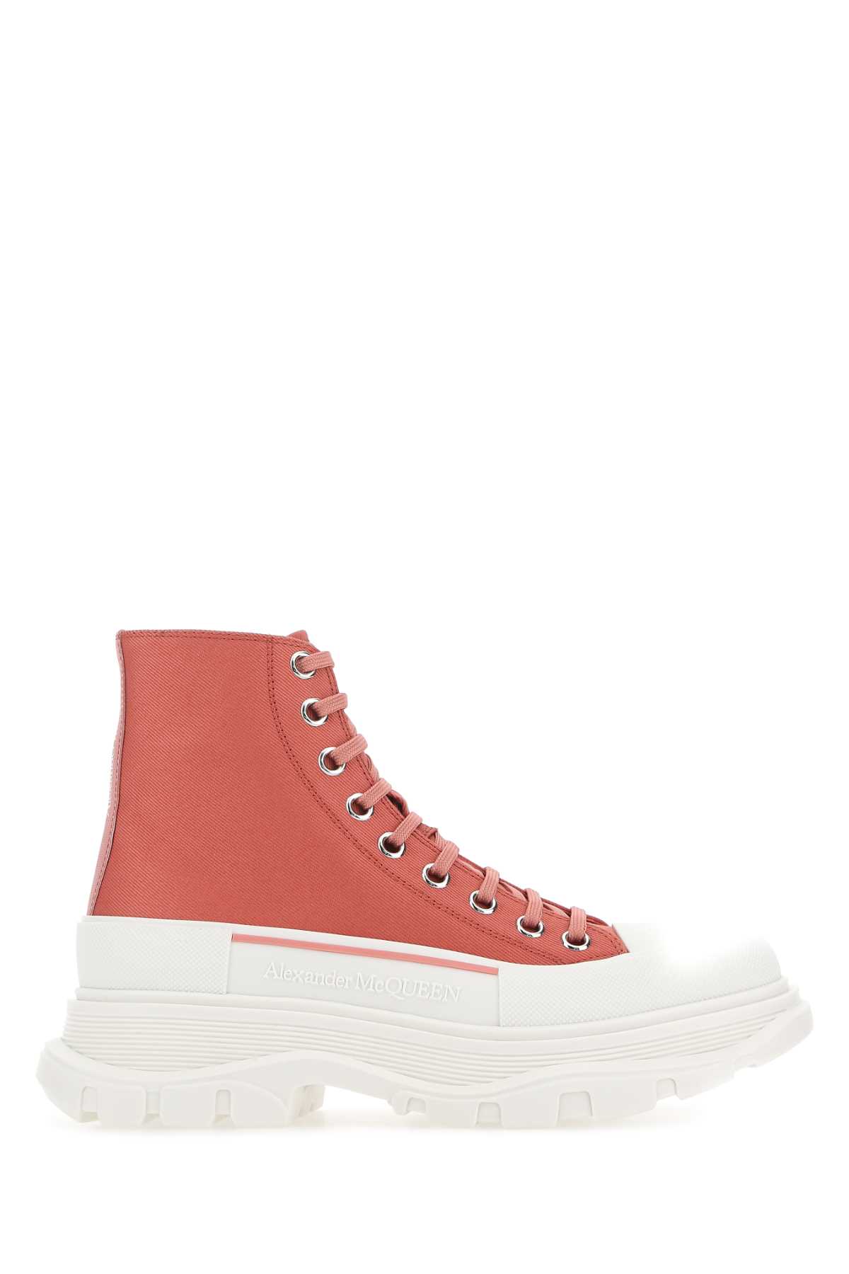 Pastel Pink Leather Tread Slick Sneakers