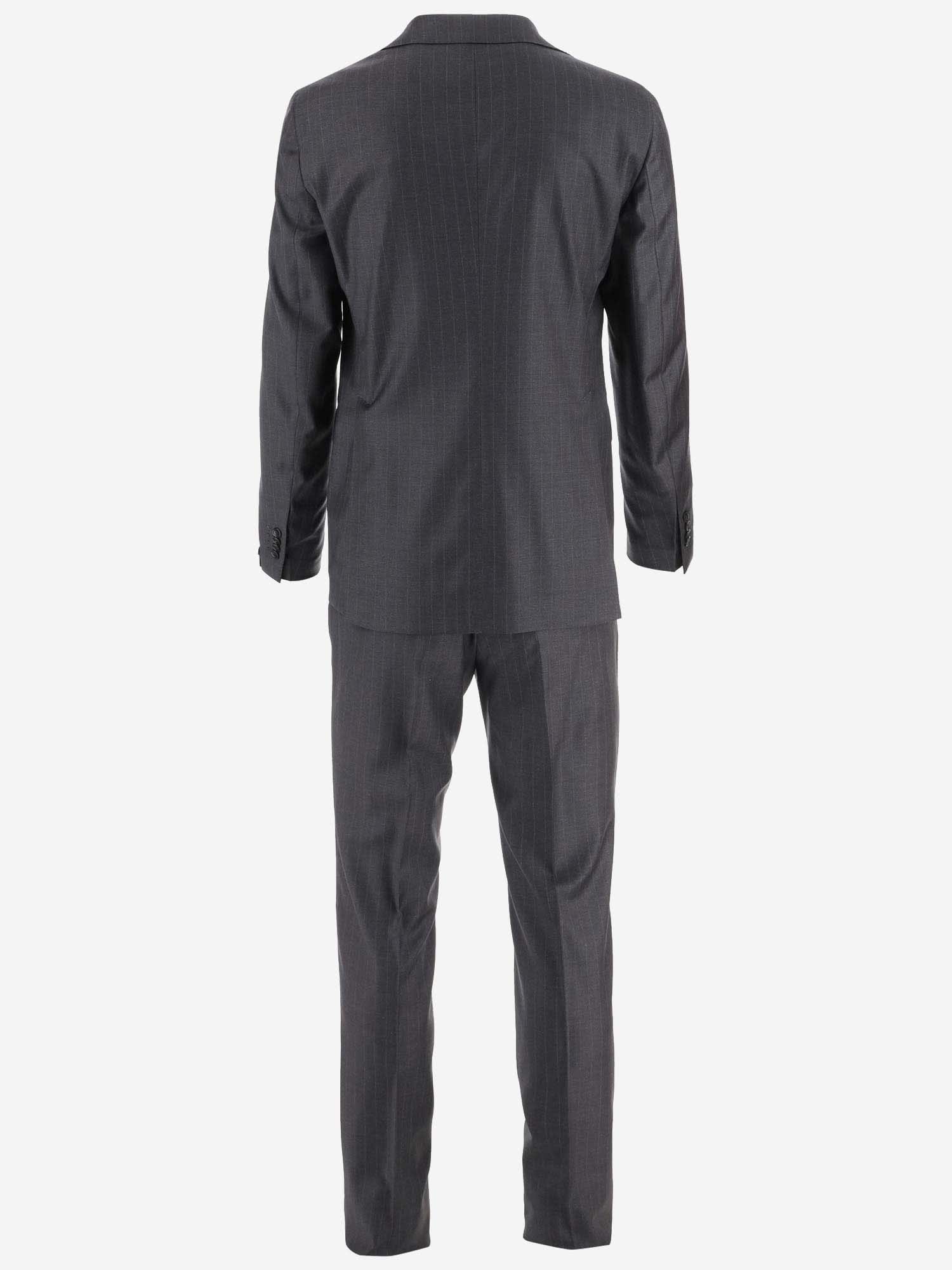 Shop Tagliatore Stretch Wool Suit In Grey