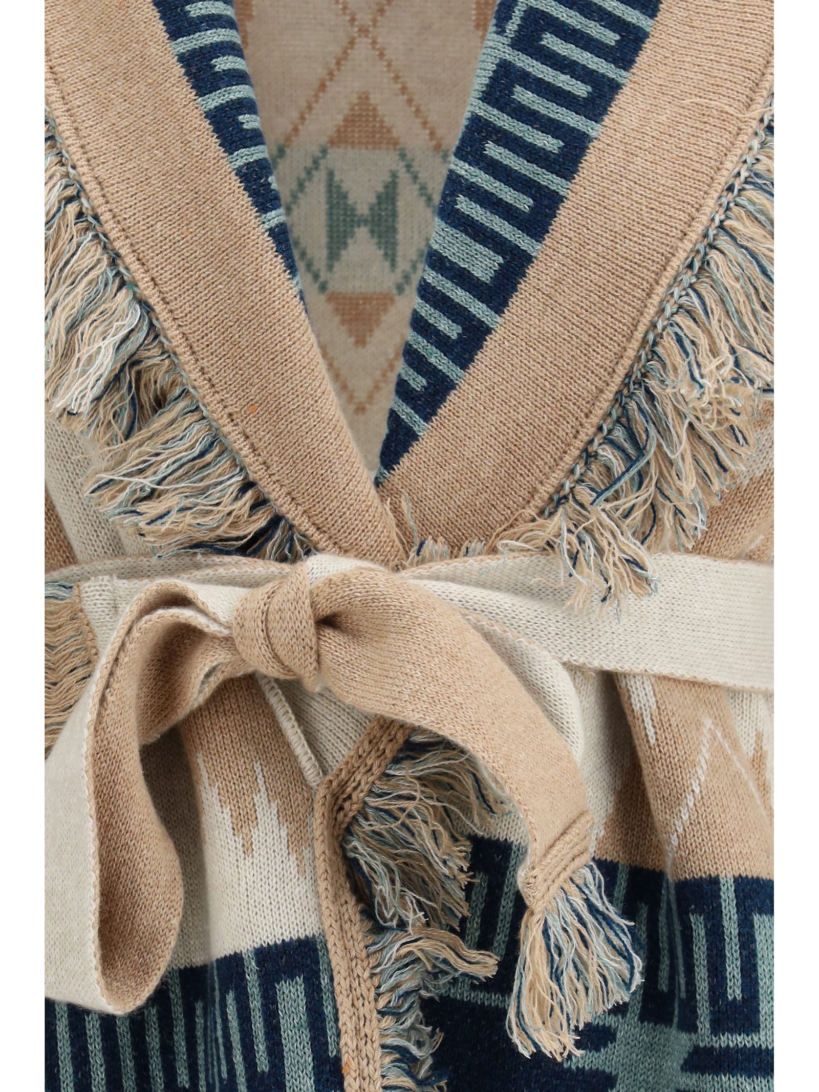 Alanui Icon Jacquard Cardigan In Blue