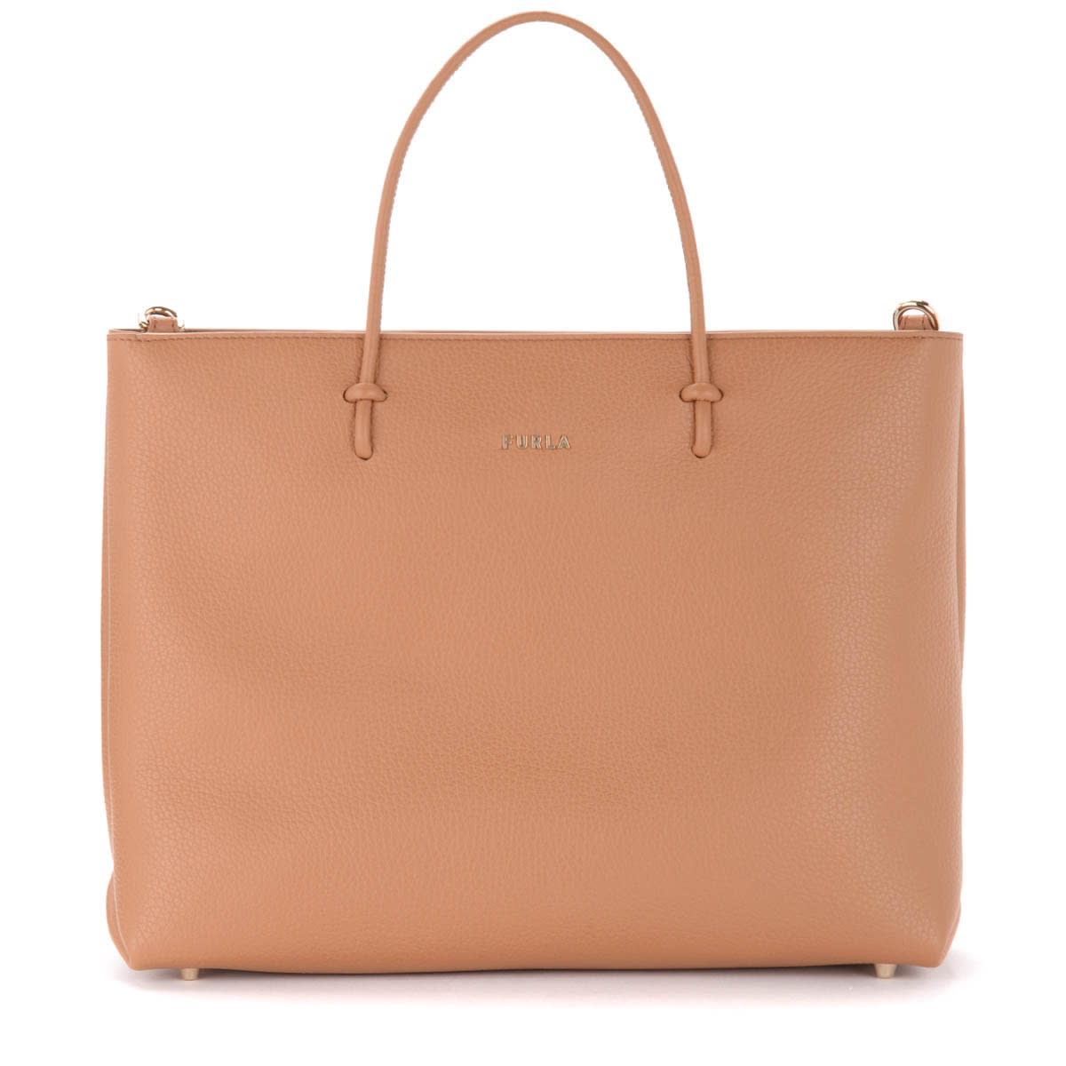 Furla Essential M Tote Bag In Honey-colored Leather