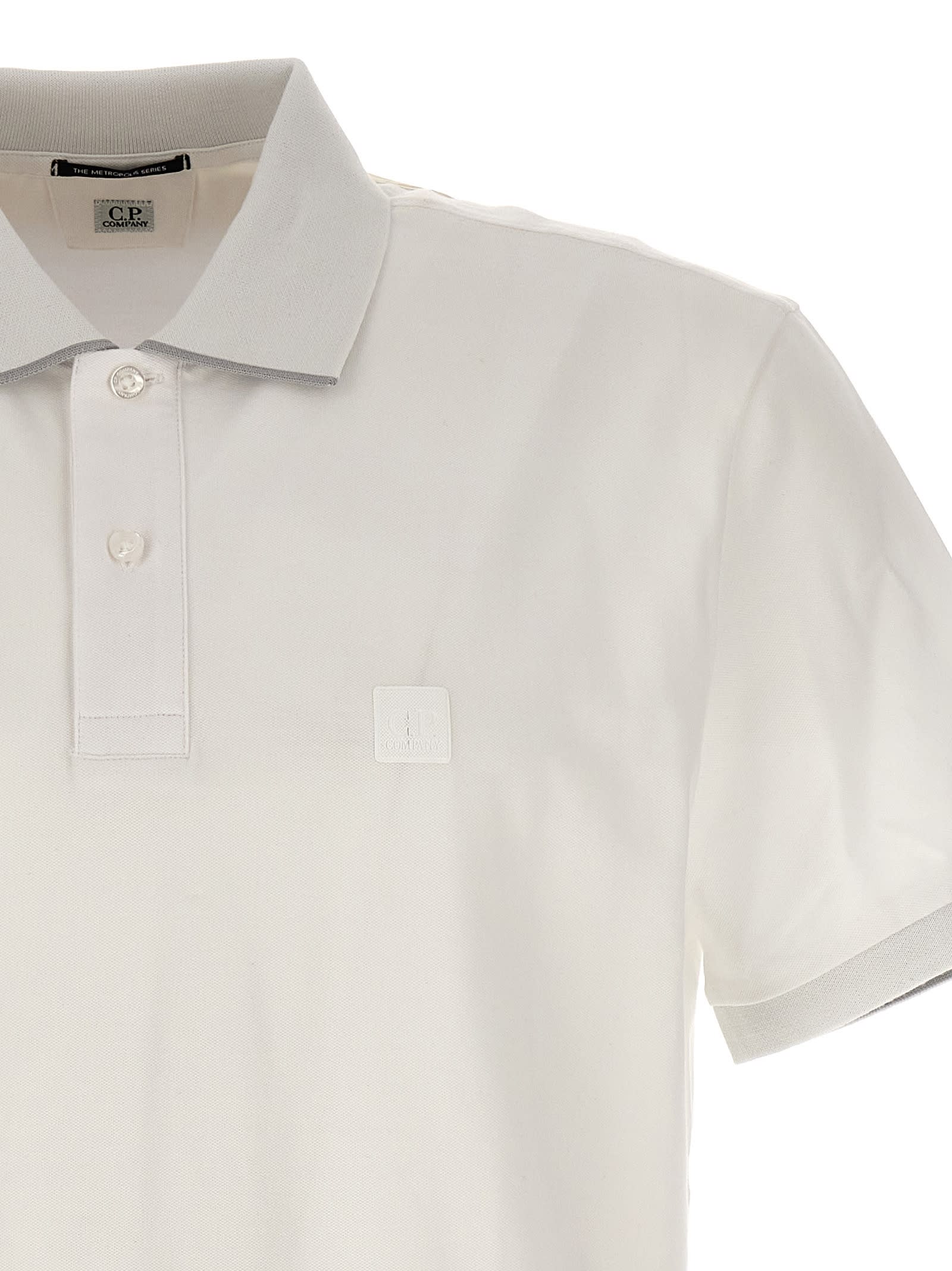 Shop C.p. Company The Metropolis Series Polo Shirt Polo Shirt In White