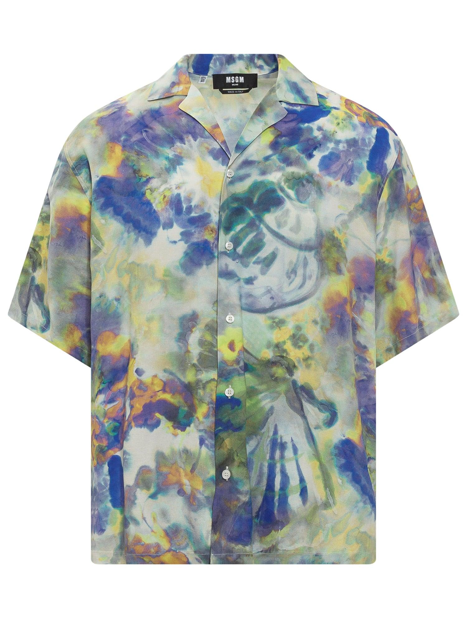 MSGM Tie-dyed Short-sleeved Shirt
