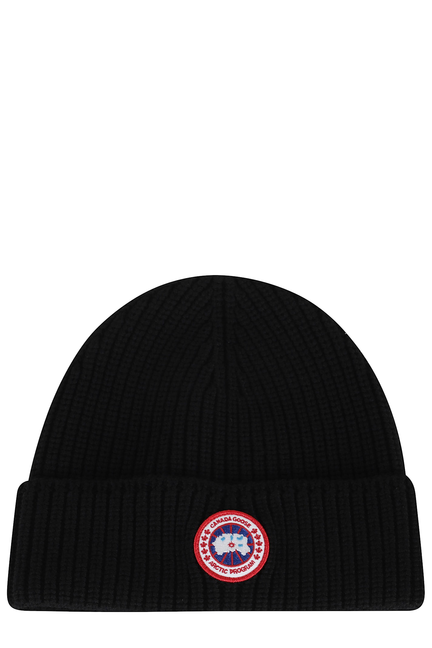 Canada Goose Ribbed Knit Toque With Folded Cuff In Black
