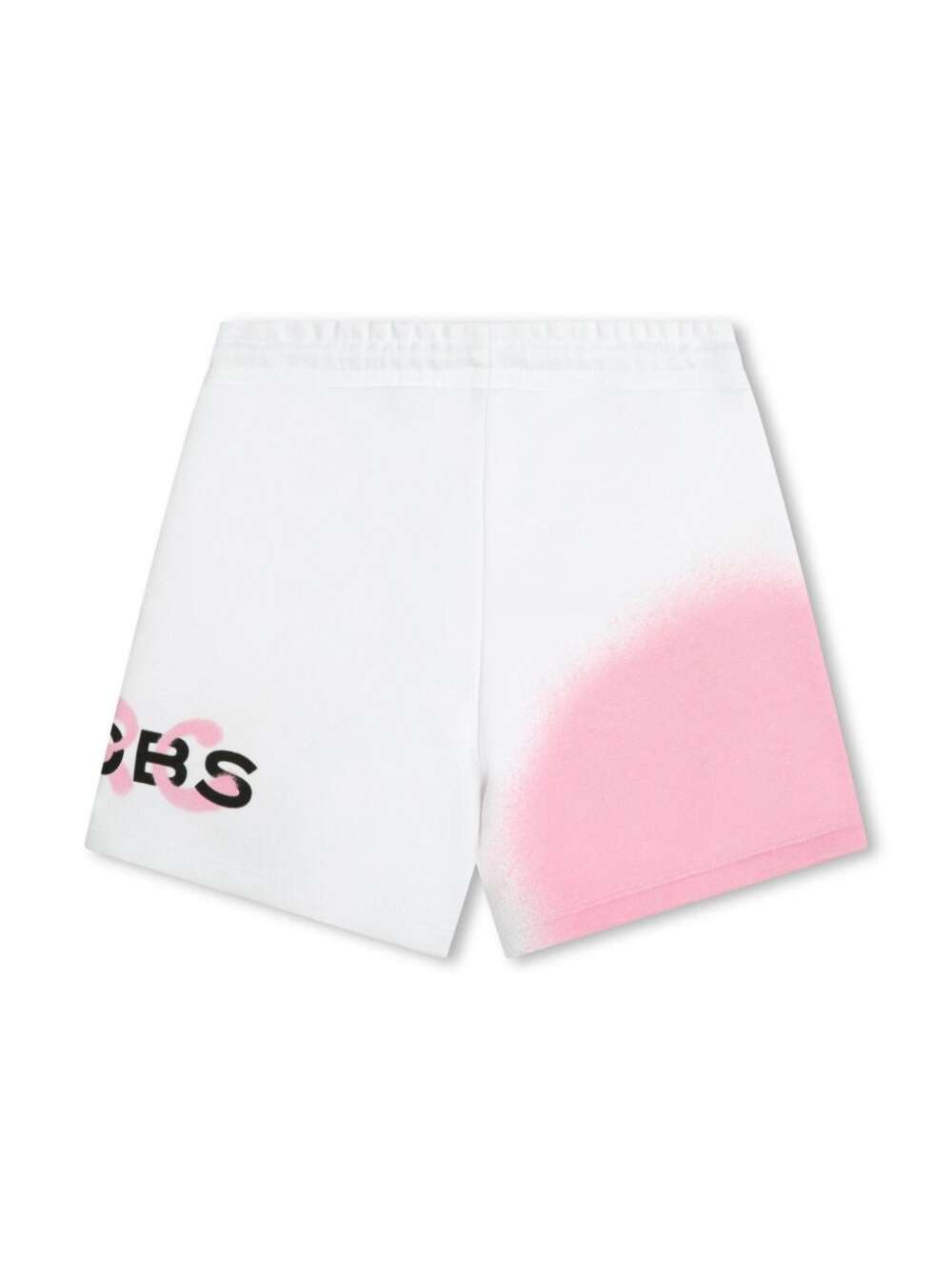 Shop Marc Jacobs White And Pink Shorts With Logo Lettering Print In Cotton Girl