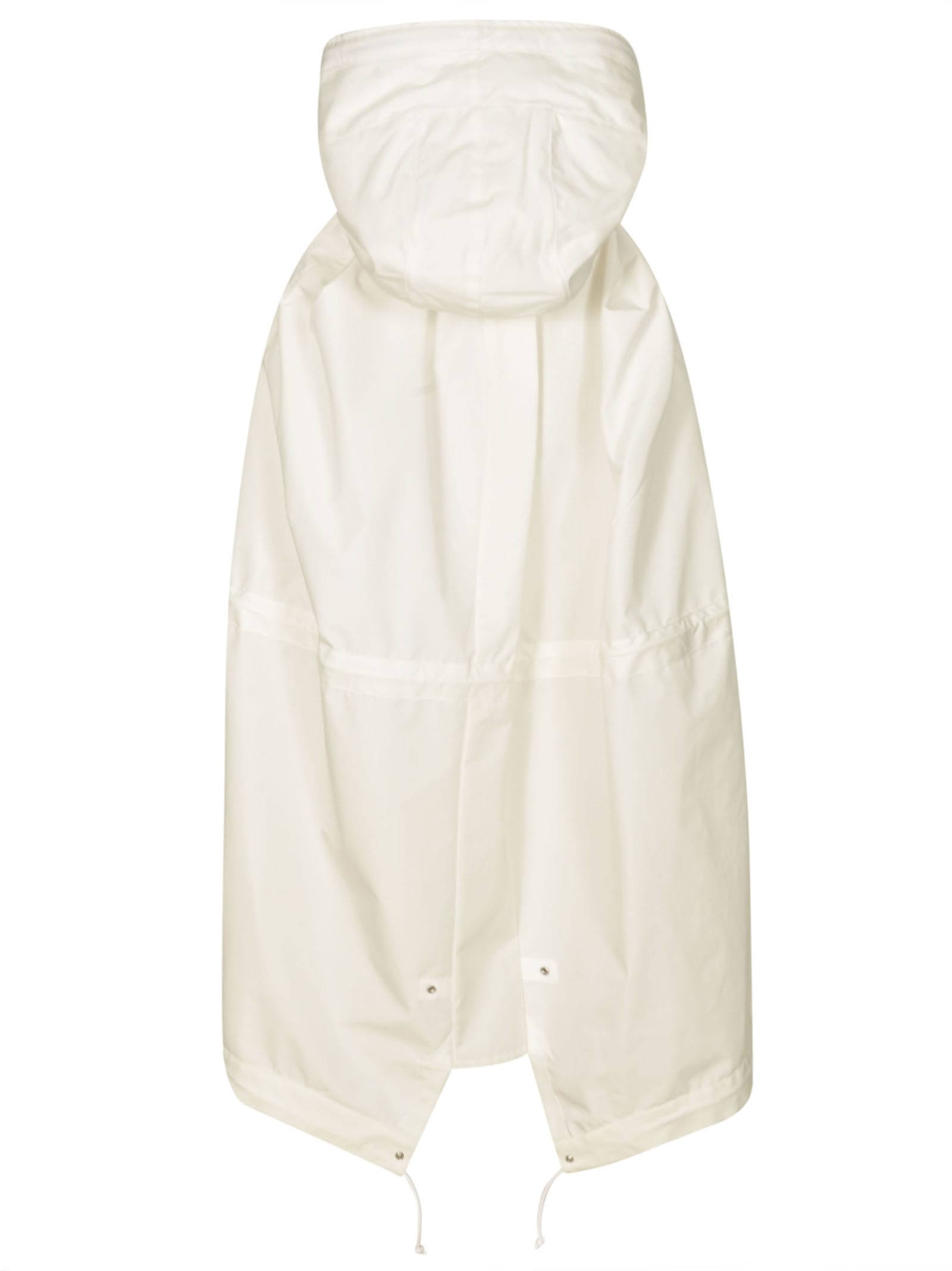 Shop Sacai Hooded Cape In White