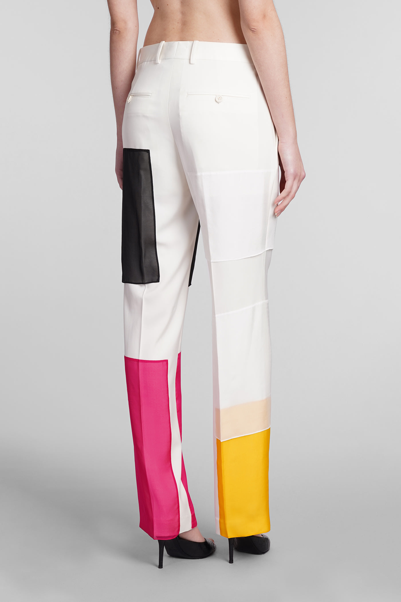 Shop Helmut Lang Pants In Multicolor Polyester