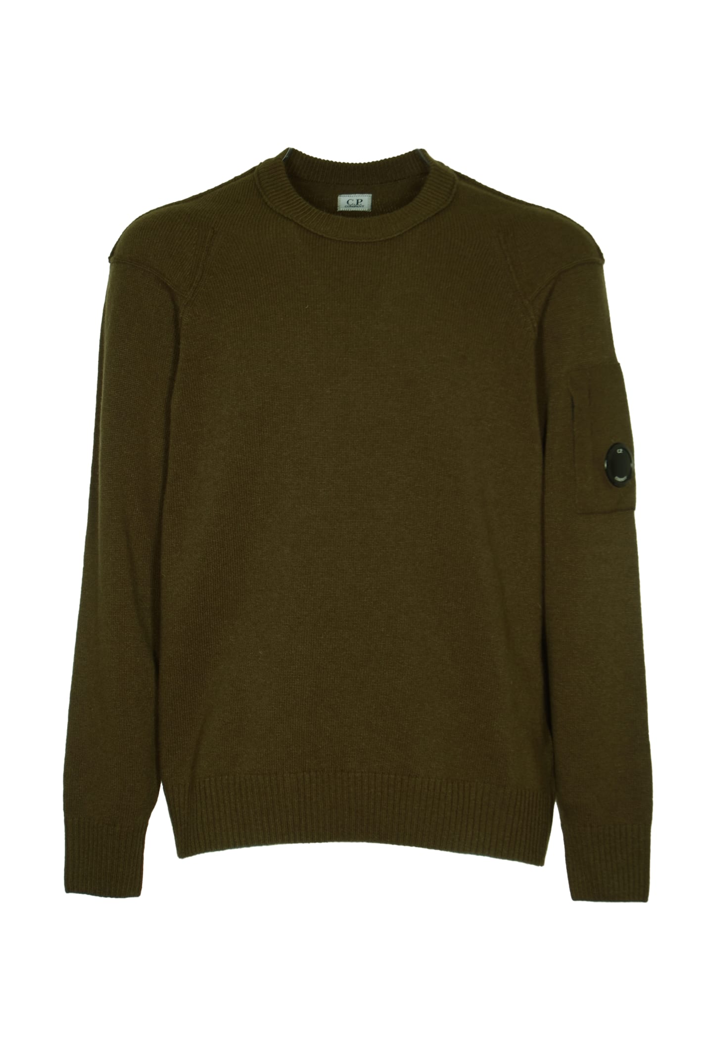 Shop C.p. Company Pocket Sleeve Sweater In Ivy Green