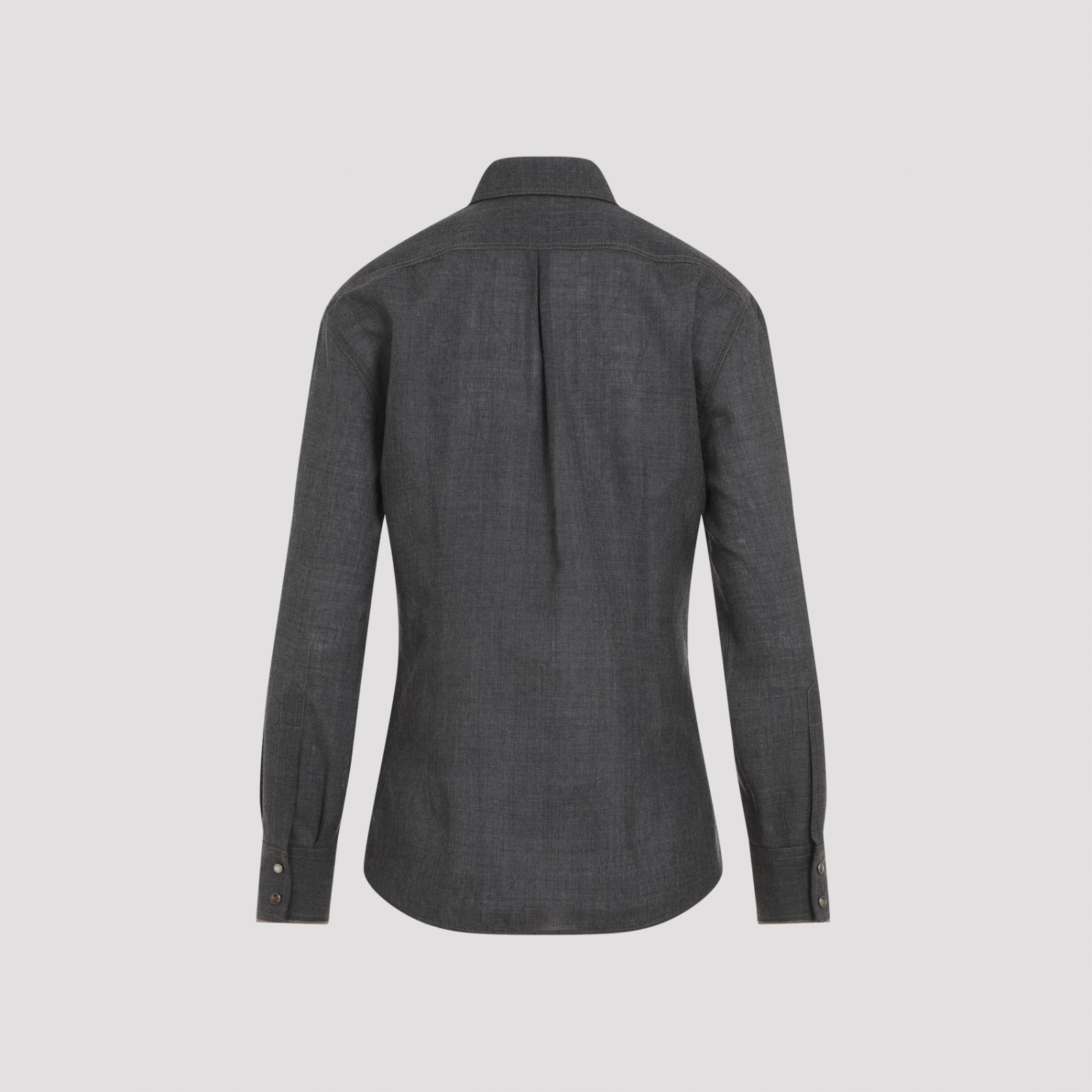 Shop Brunello Cucinelli Shirt In Grigio Scuro