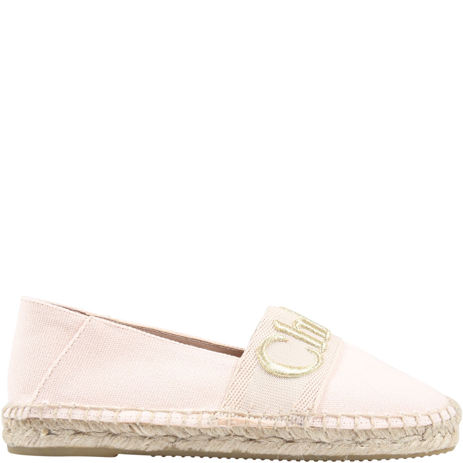 Chloé Pink Espadrilles For Girl With Logo
