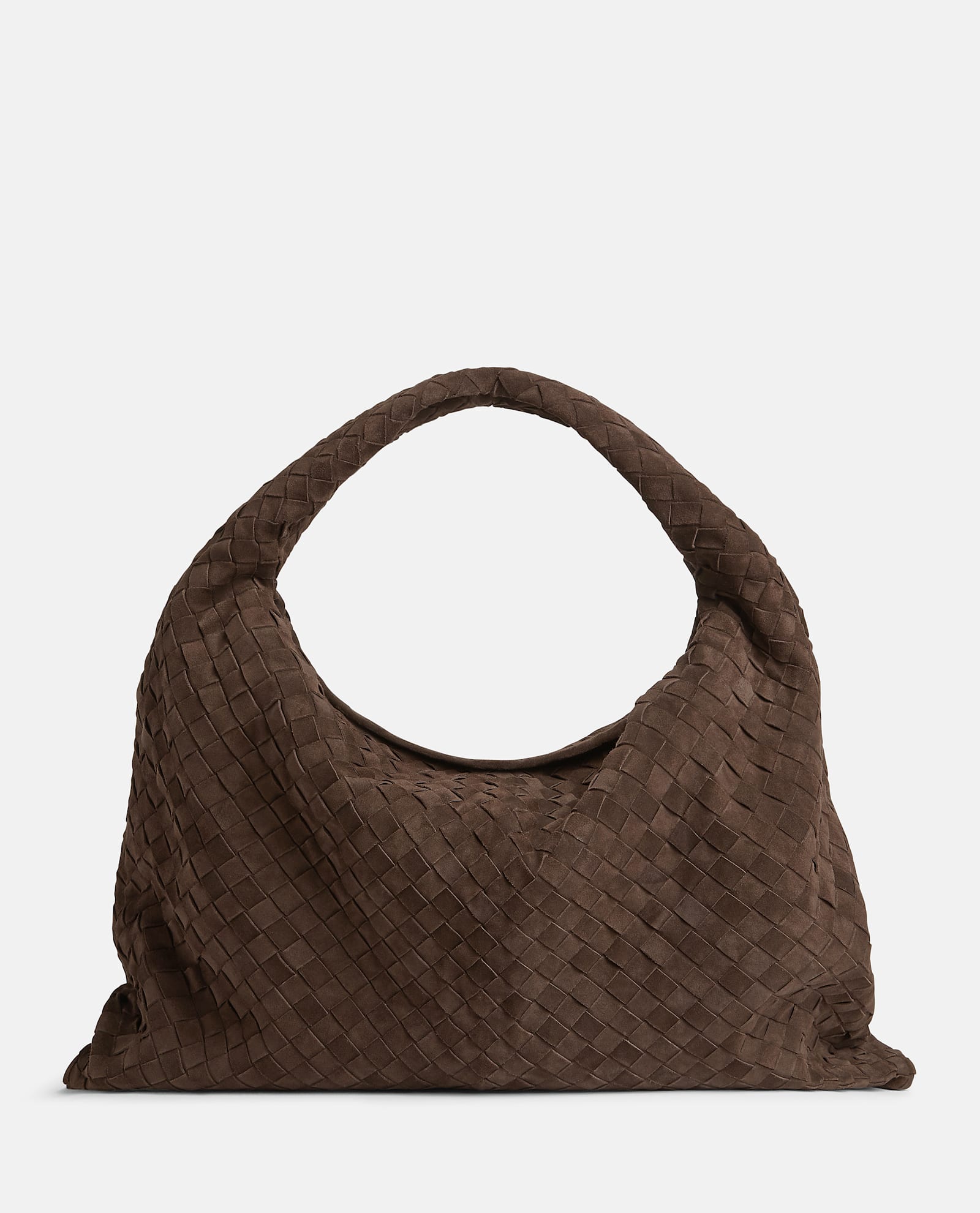 Bottega Veneta Large Suede Hop Bag In Brown