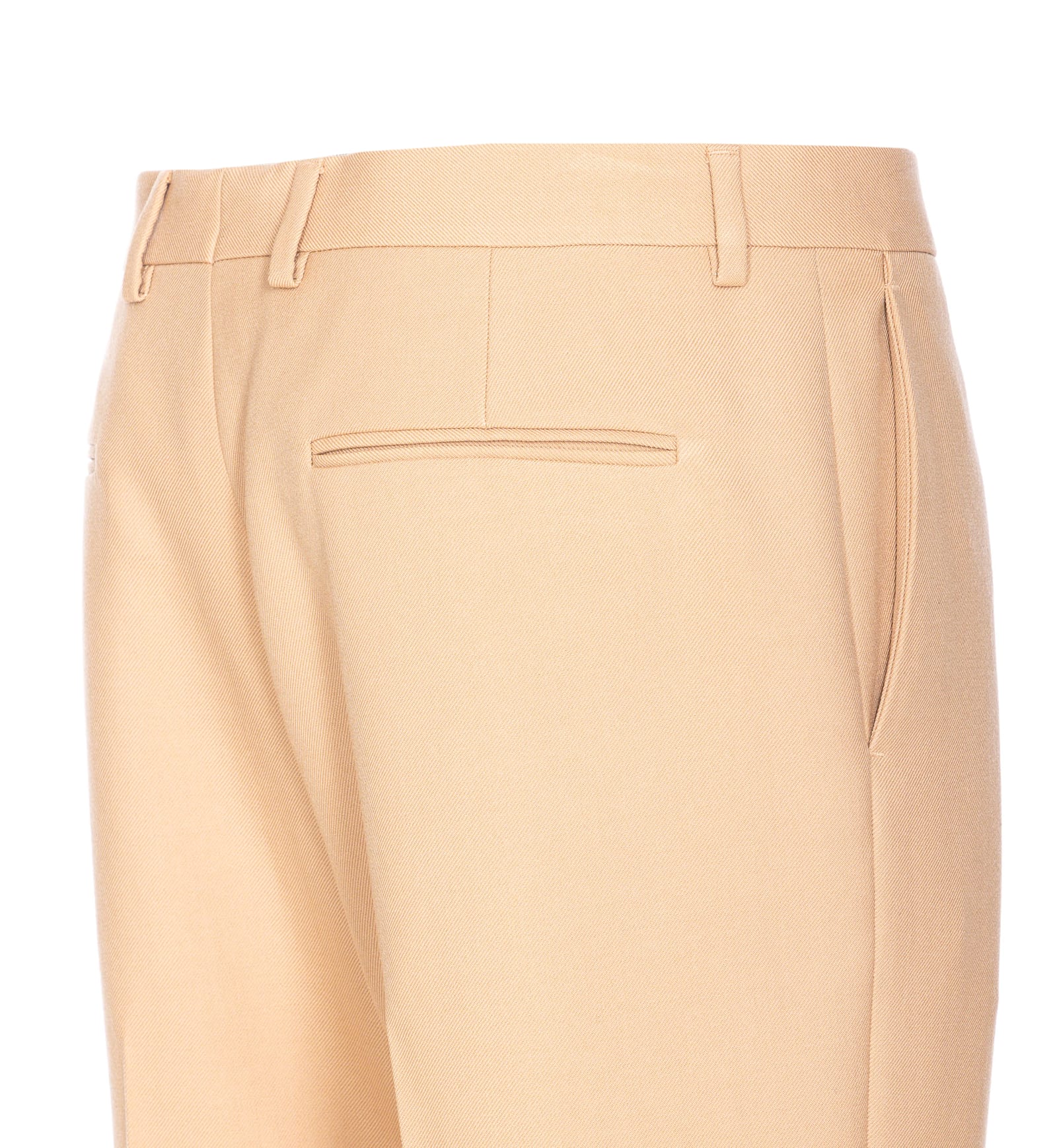 Valentino Camel Trousers With Side Pockets And Cuffs