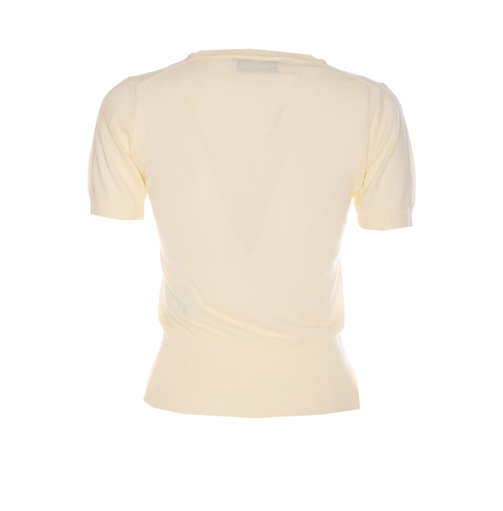 Vivienne Westwood Ribbed Hem Crewneck Top With Short Sleeves In White