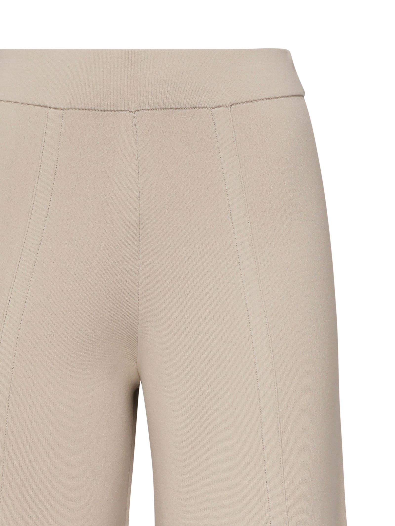 Max Mara Wilma Knitted Wool Wide-leg Pants In Beige