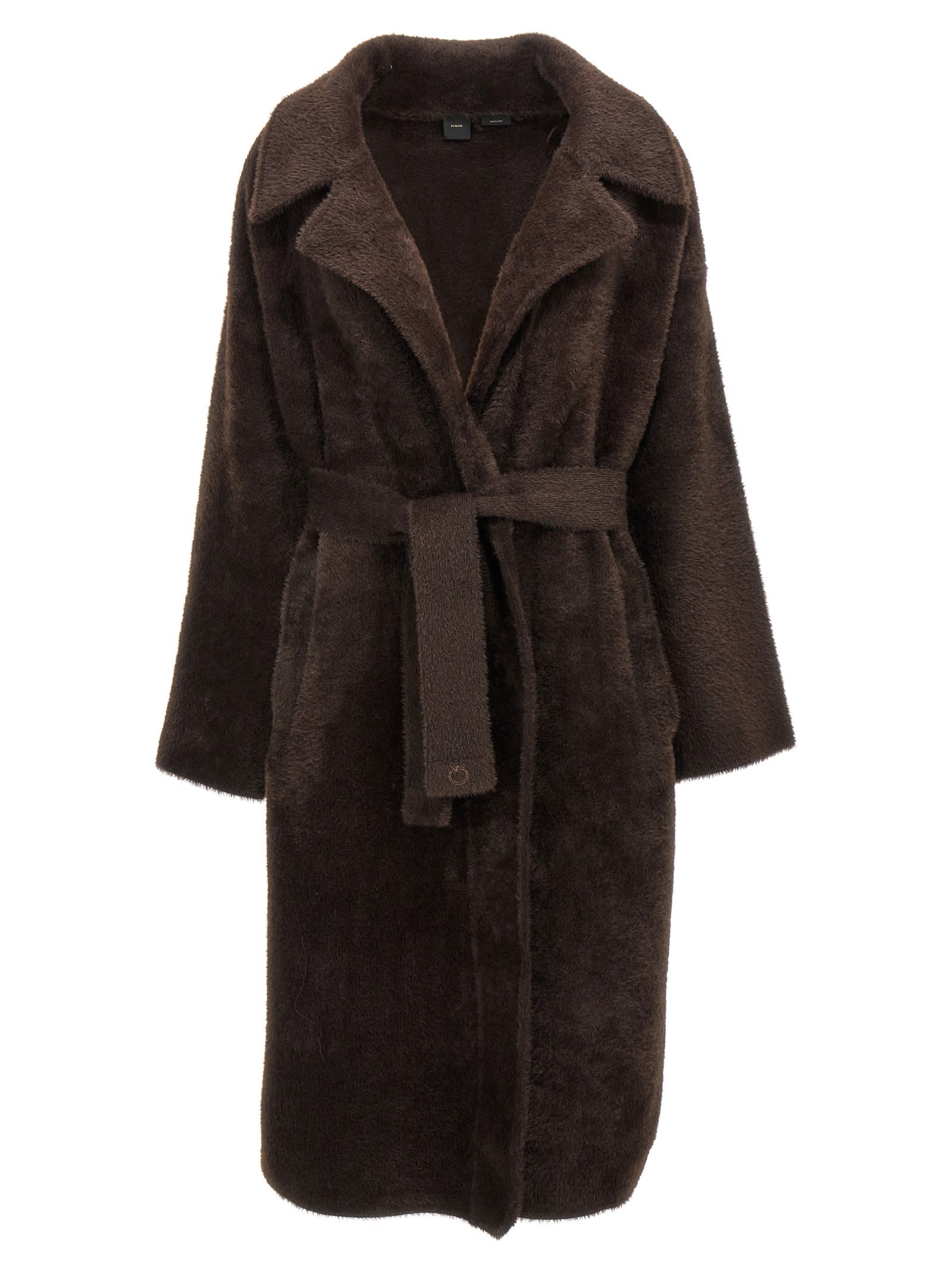 Shop Pinko Uvaggio Coat In Brown