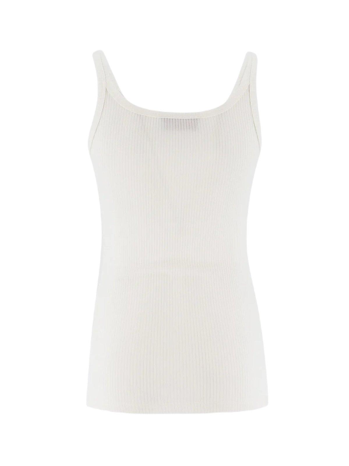 Shop Ermanno Firenze Floral-lace Sleeveless Tank Top In White