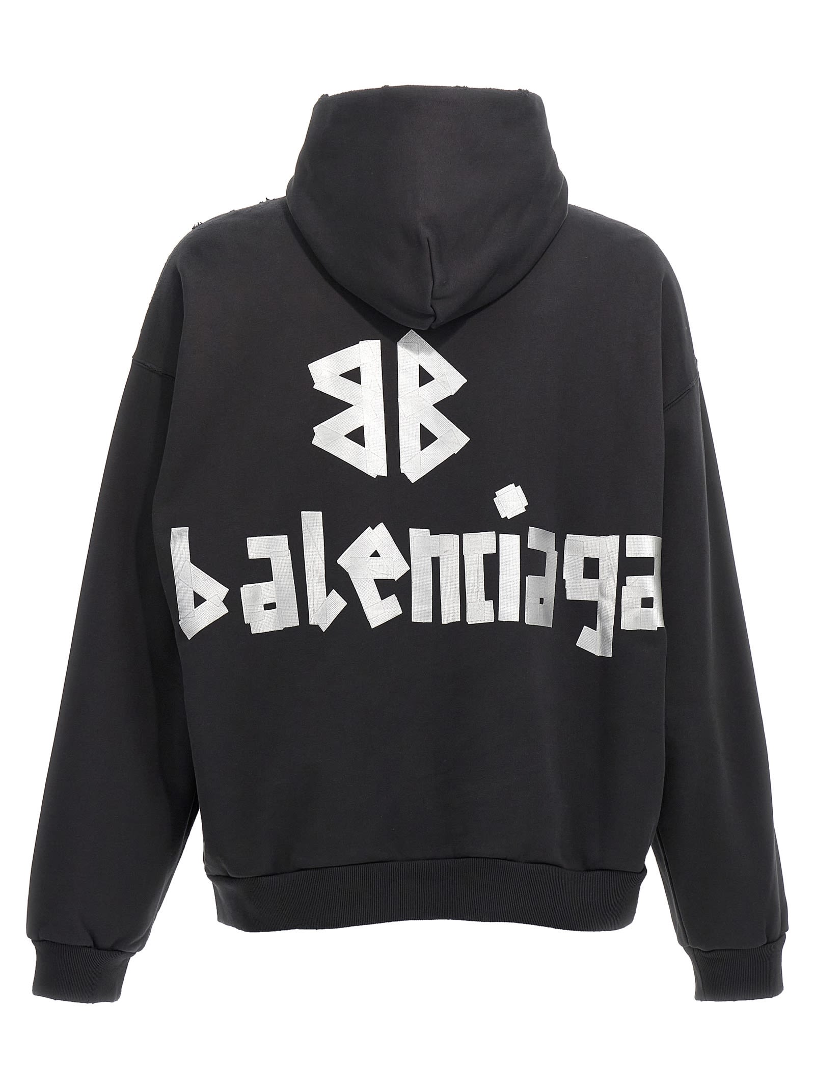 Shop Balenciaga New Tape Type Hoodie In Black