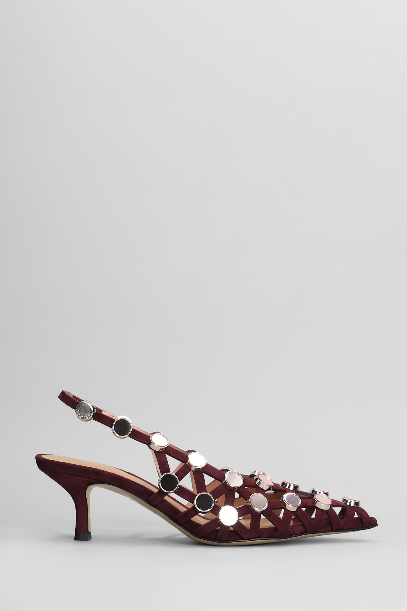 Grid Pumps In Bordeaux Suede