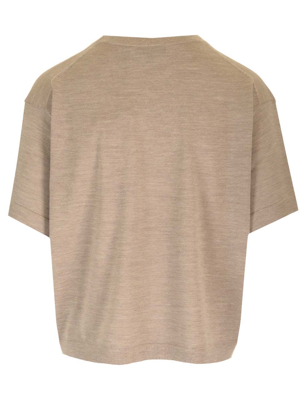 Shop Theory Regal Wool T-shirt In Beige