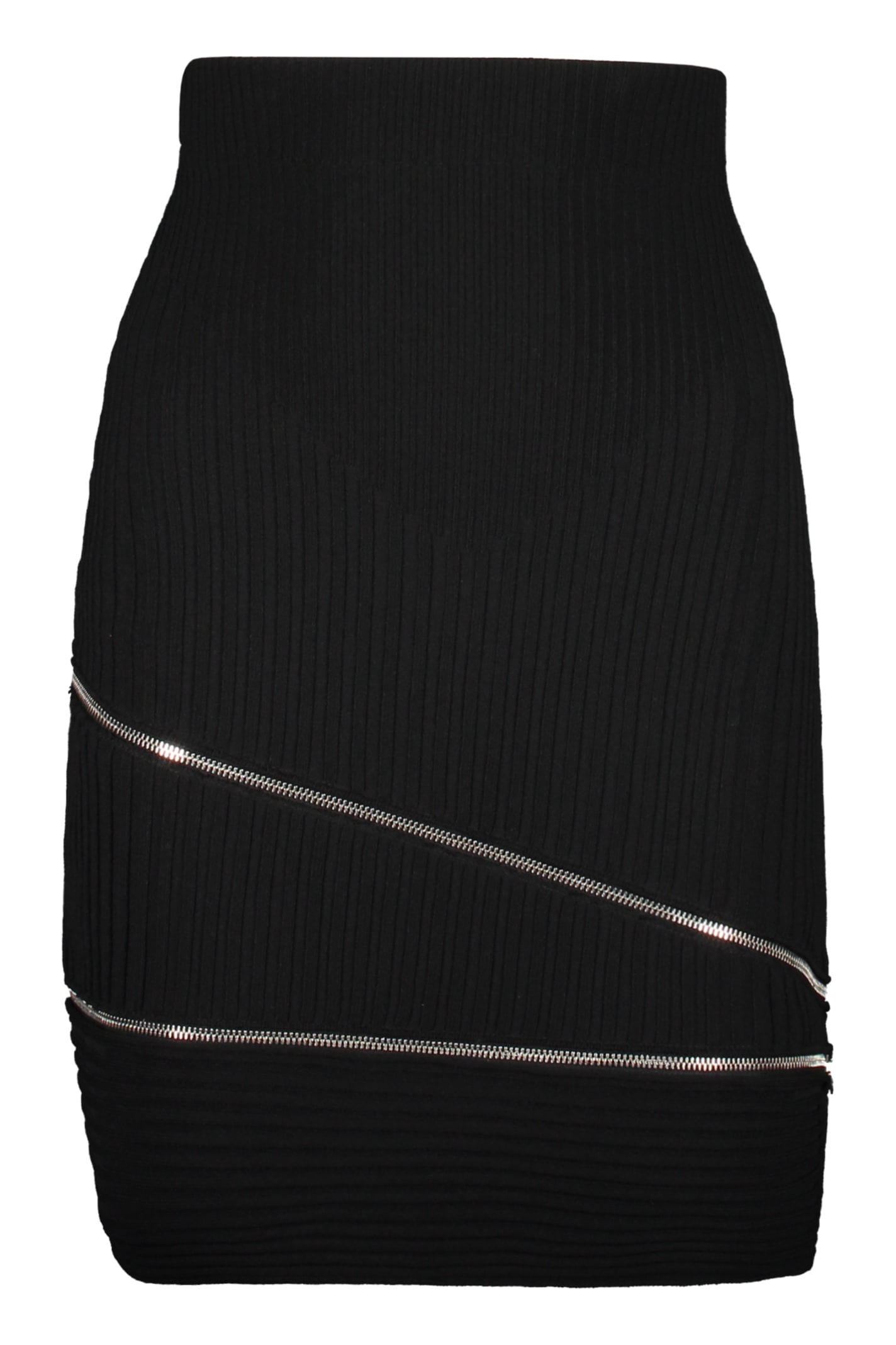 Shop Andreädamo Knitted Mini Skirt In Black