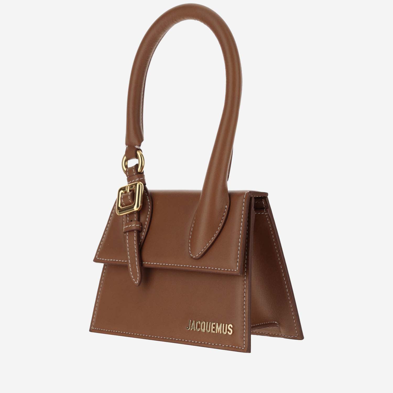 Shop Jacquemus Le Chiquito Moyen Boucle Bag In Brown