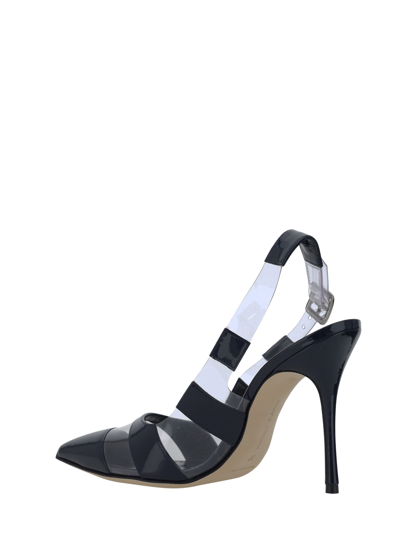 Shop Manolo Blahnik Uxra Fabio Pumps In Navy