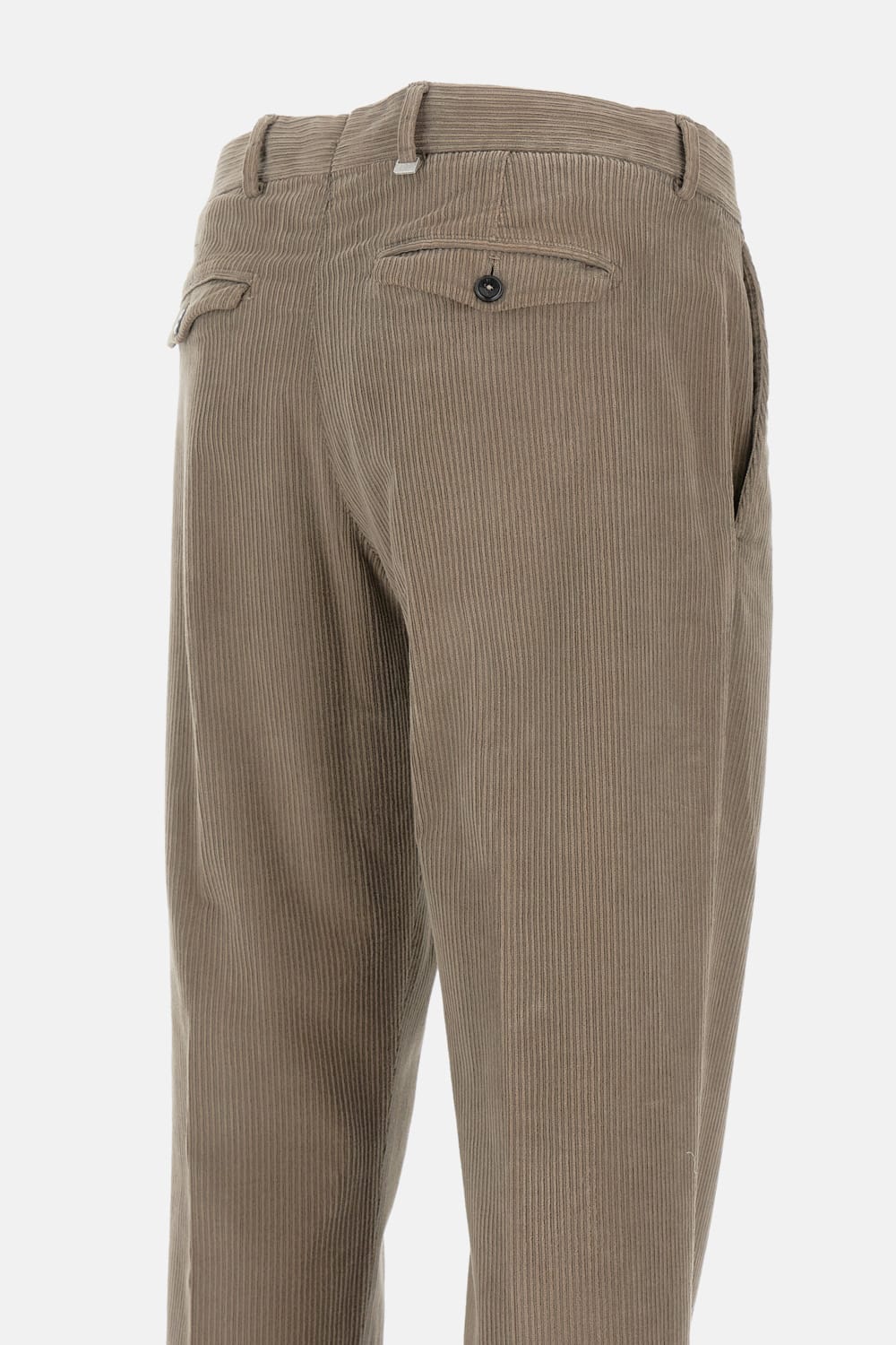 Pt Torino Tailored Trousers With Subtle Corduroy Texture And Comfortable Fit In Brown