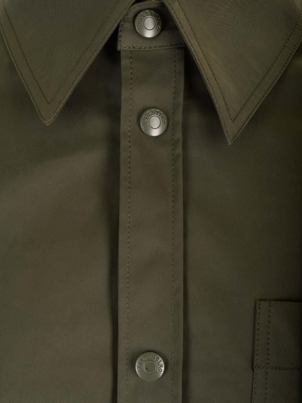 Shop Valentino V-detailed Buttoned Shirt In Verde