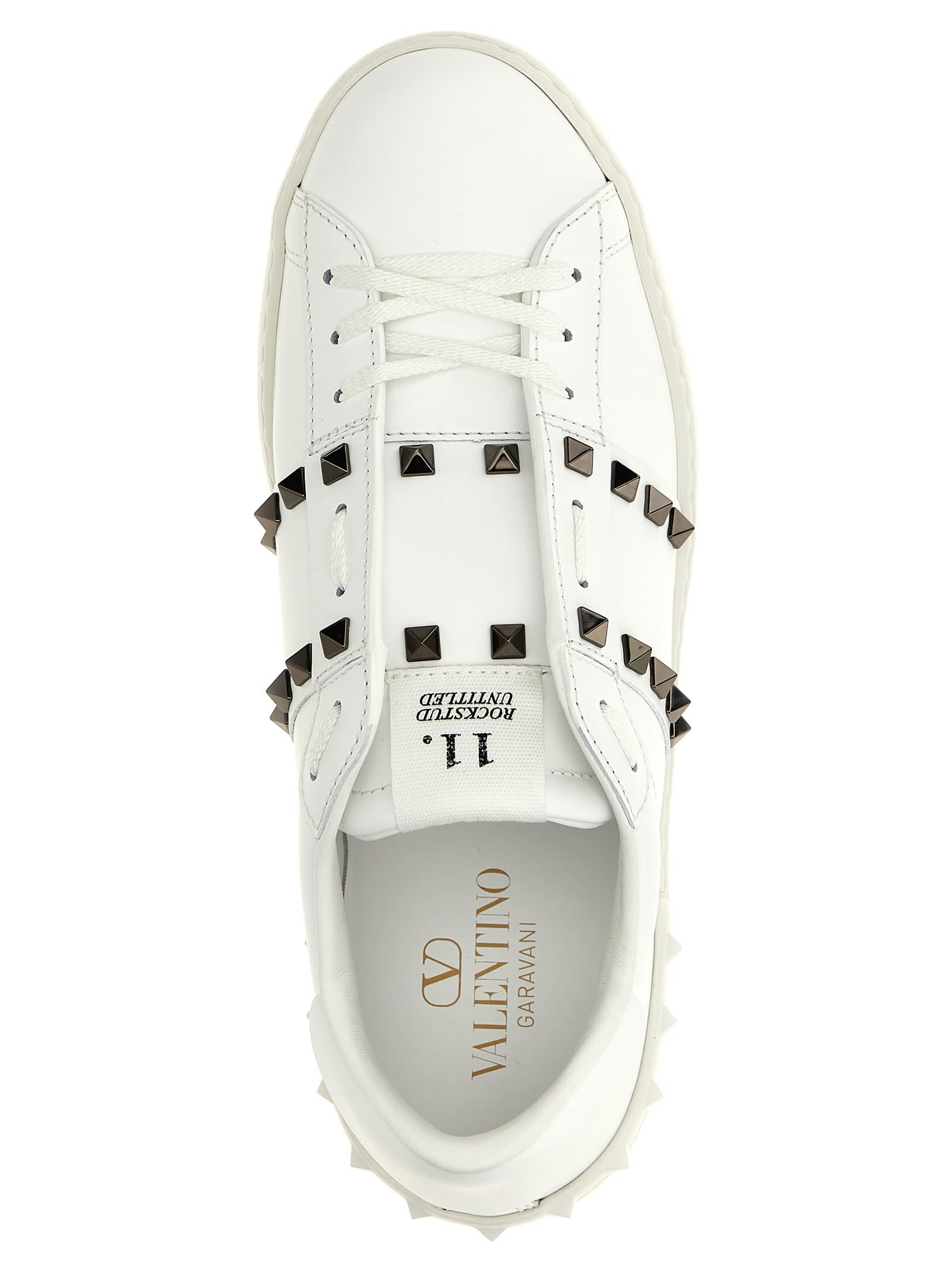 Shop Valentino Garavani Rockstud Untitled Sneakers In White