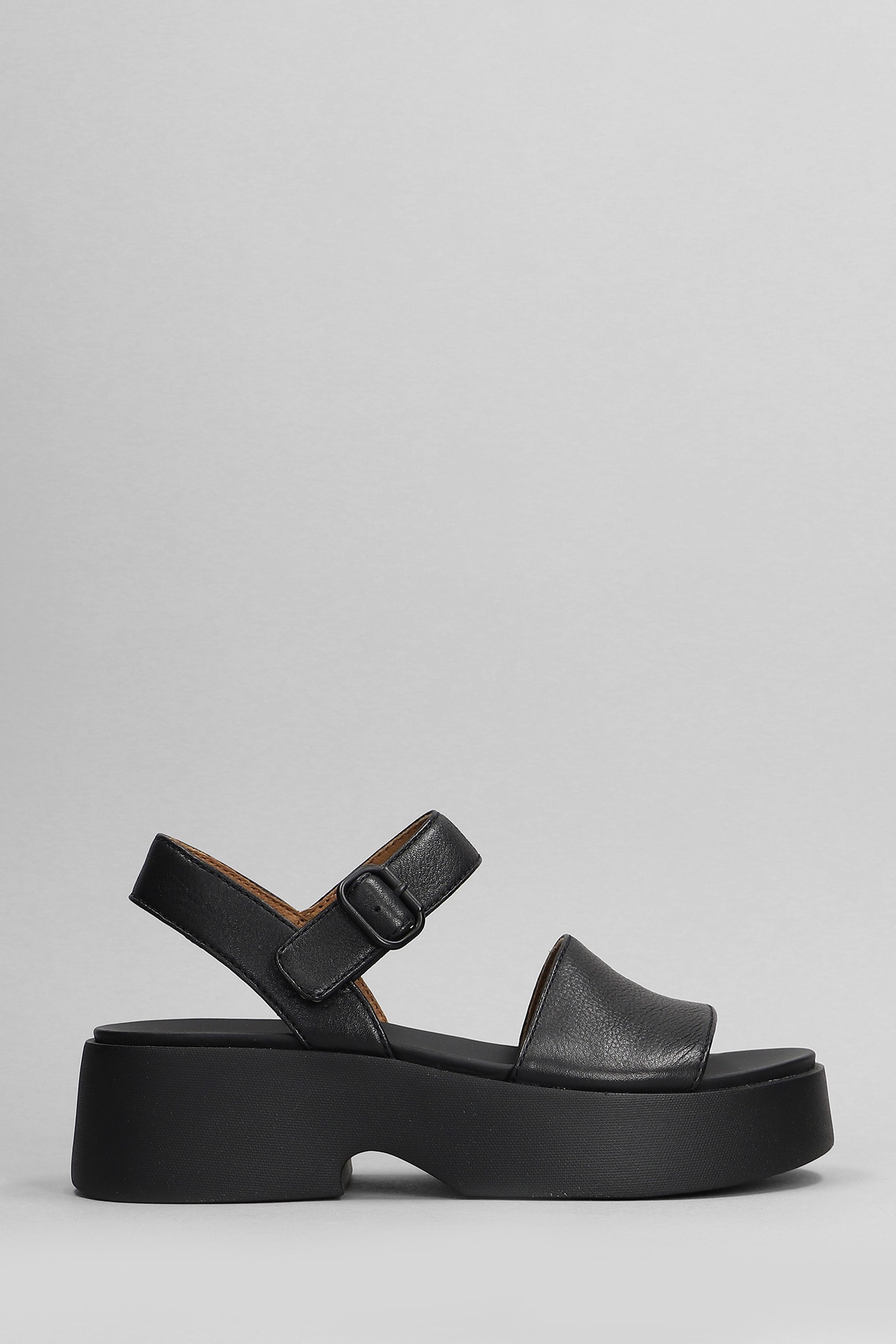 Tasha Sandals In Black Leather
