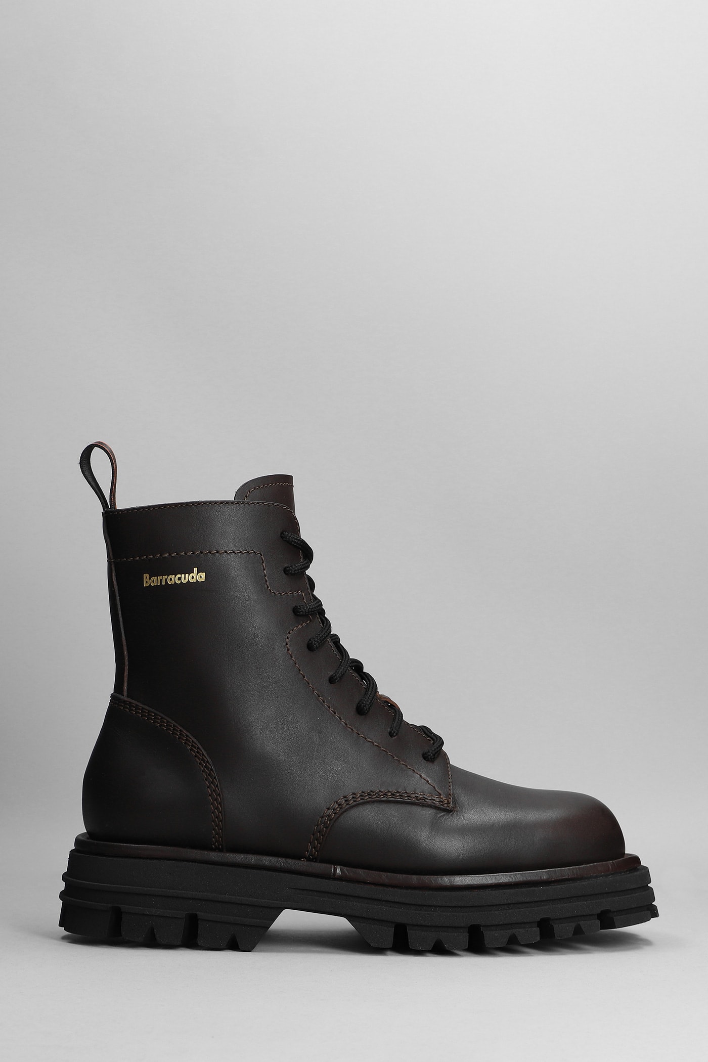 Barracuda Combat Boots In Brown Leather