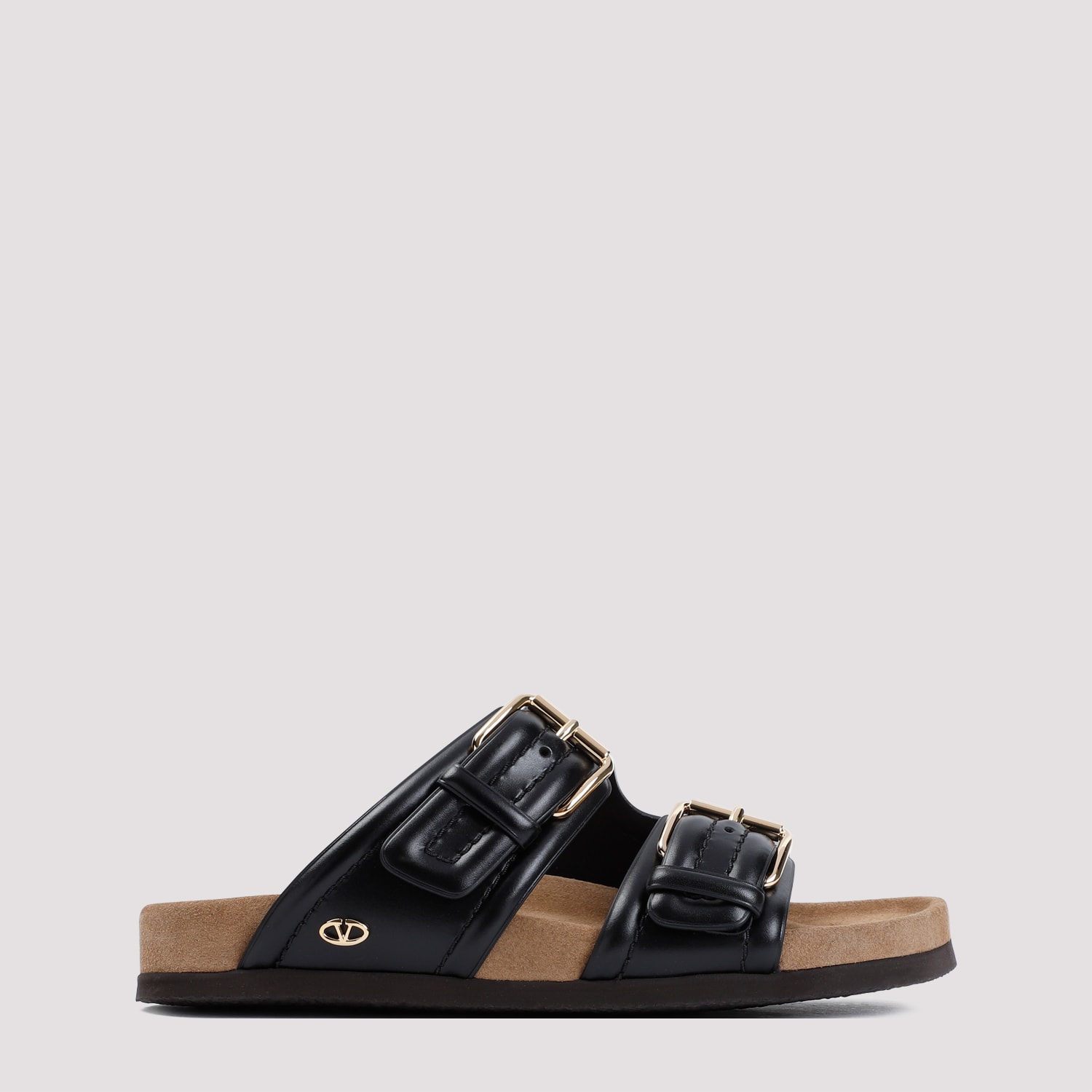 Shop Valentino Fussfriend Slide Sandals In Yvn Nero Sigaro