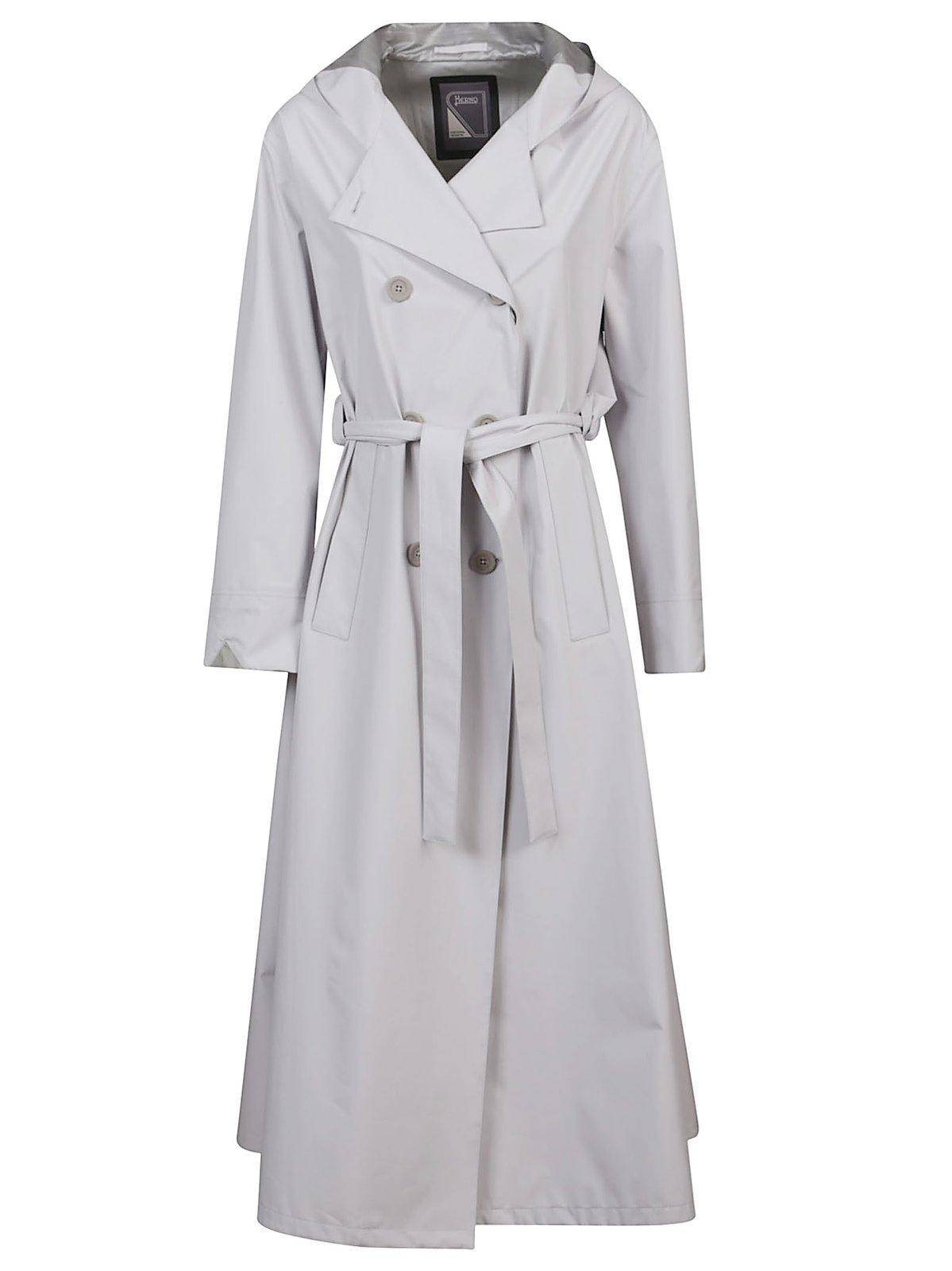 Herno Double-breasted Hooded Trench Coat