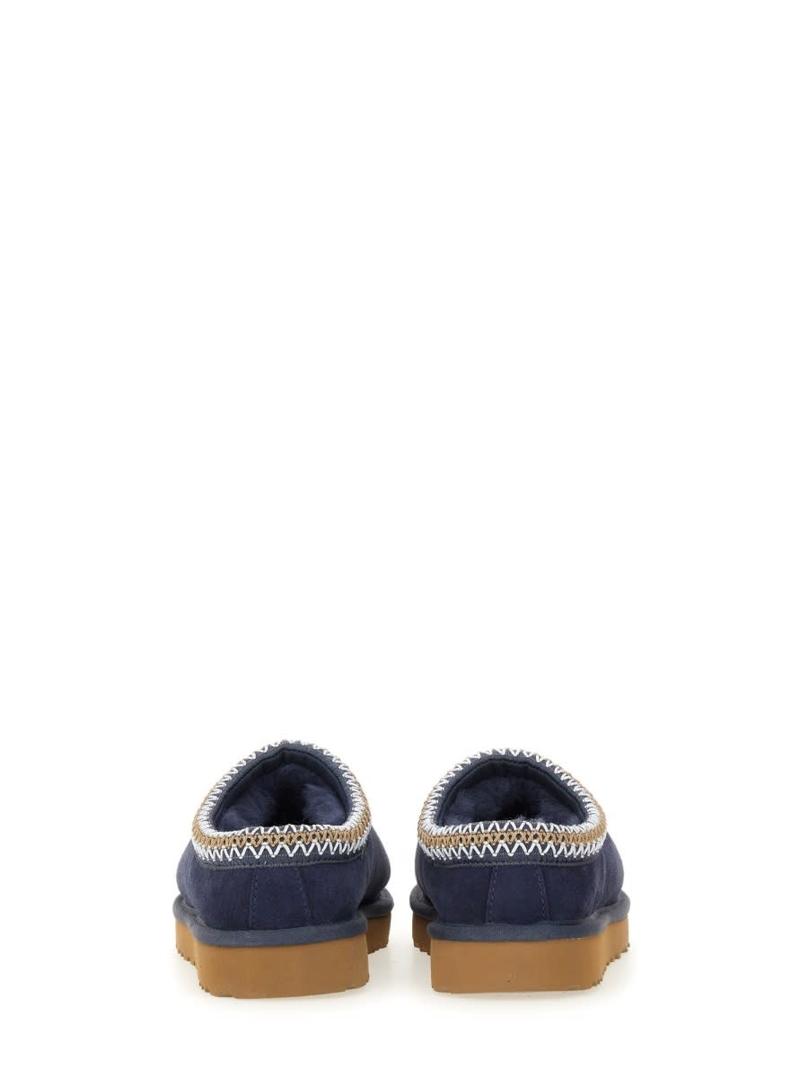 Ugg Slip-on Slippers With Rubber Sole And Zigzag Stitching In Blue