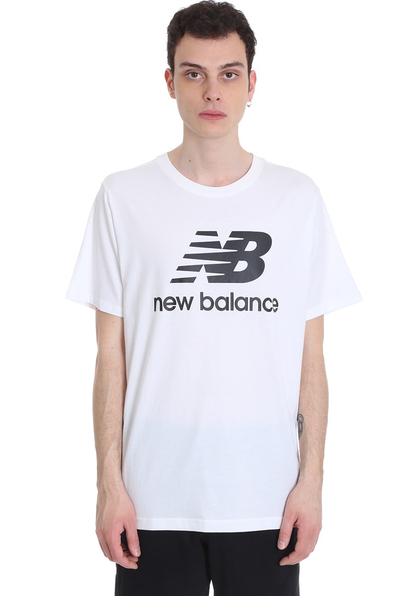 NEW BALANCE T-SHIRT IN WHITE COTTON,11401248