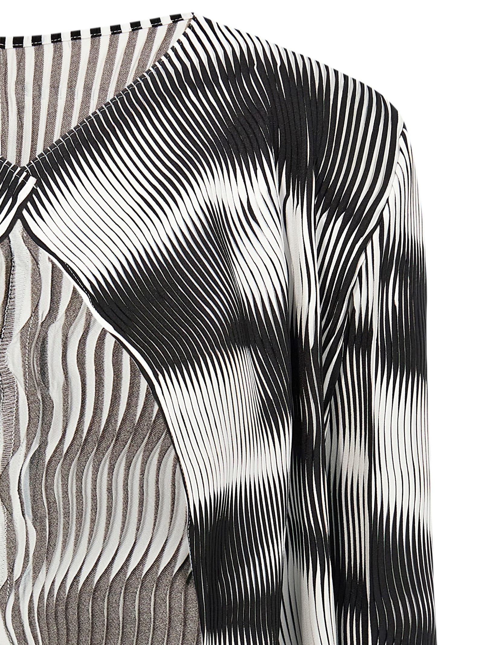 Issey Miyake Sway Pleats Printed Cardigan In Black