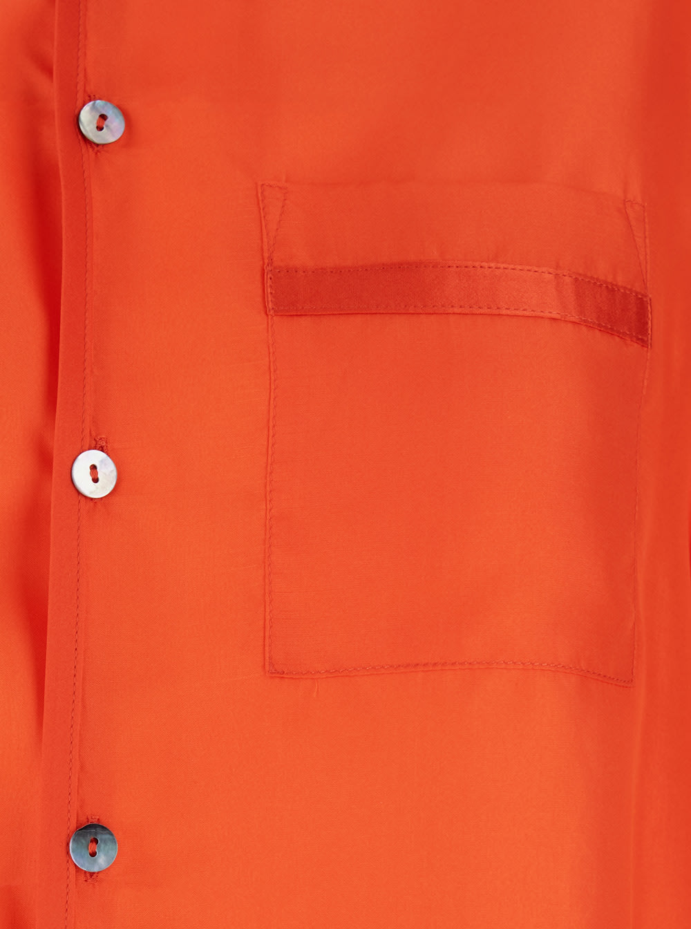 Forte Forte Habotai Orange Shirt With Mandarin Collar And Chest Pocket In Silk Woman