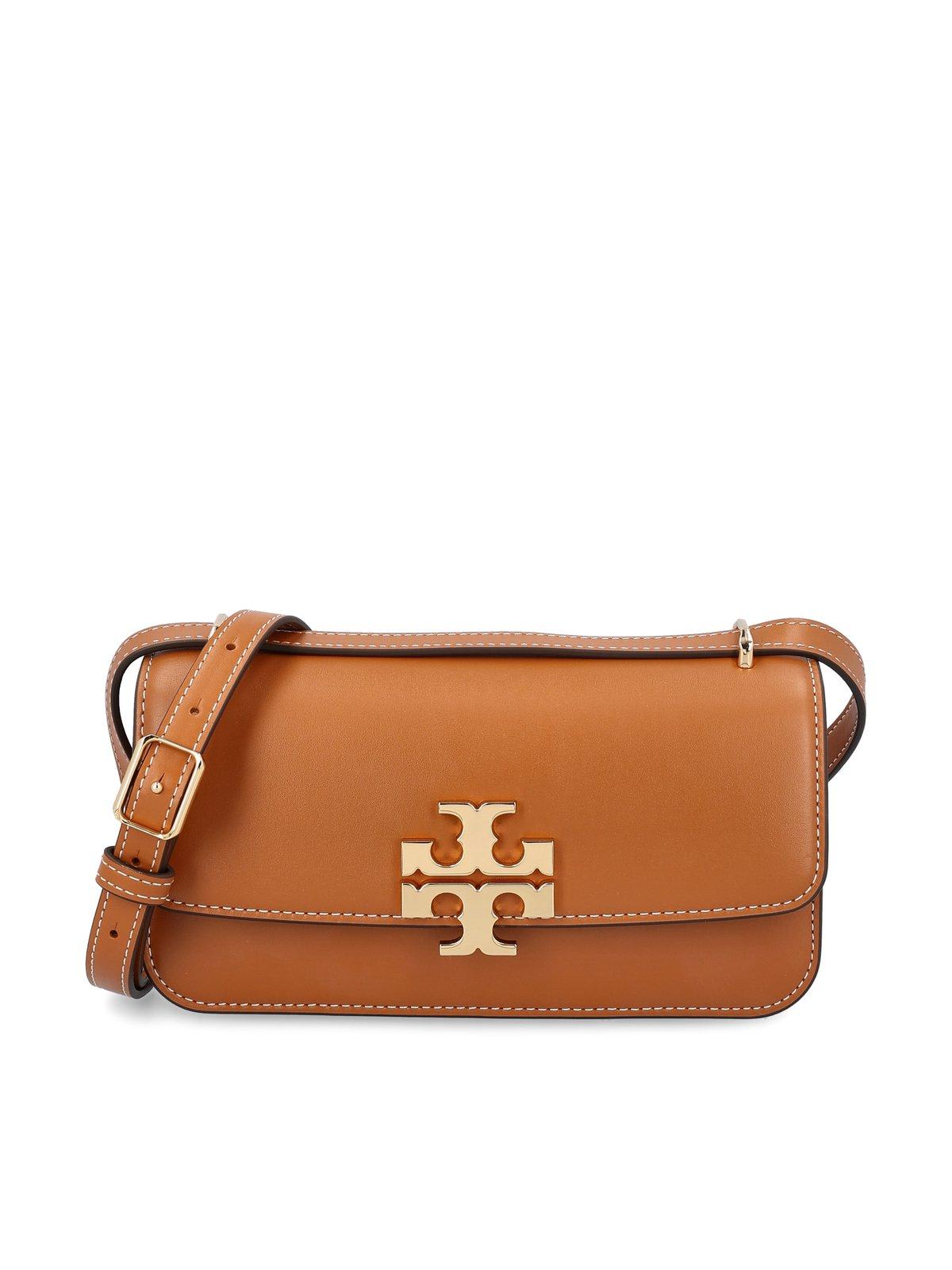 Shop Tory Burch Convertible Eleanor Foldover Top Small Shoulder Bag In Whiskey