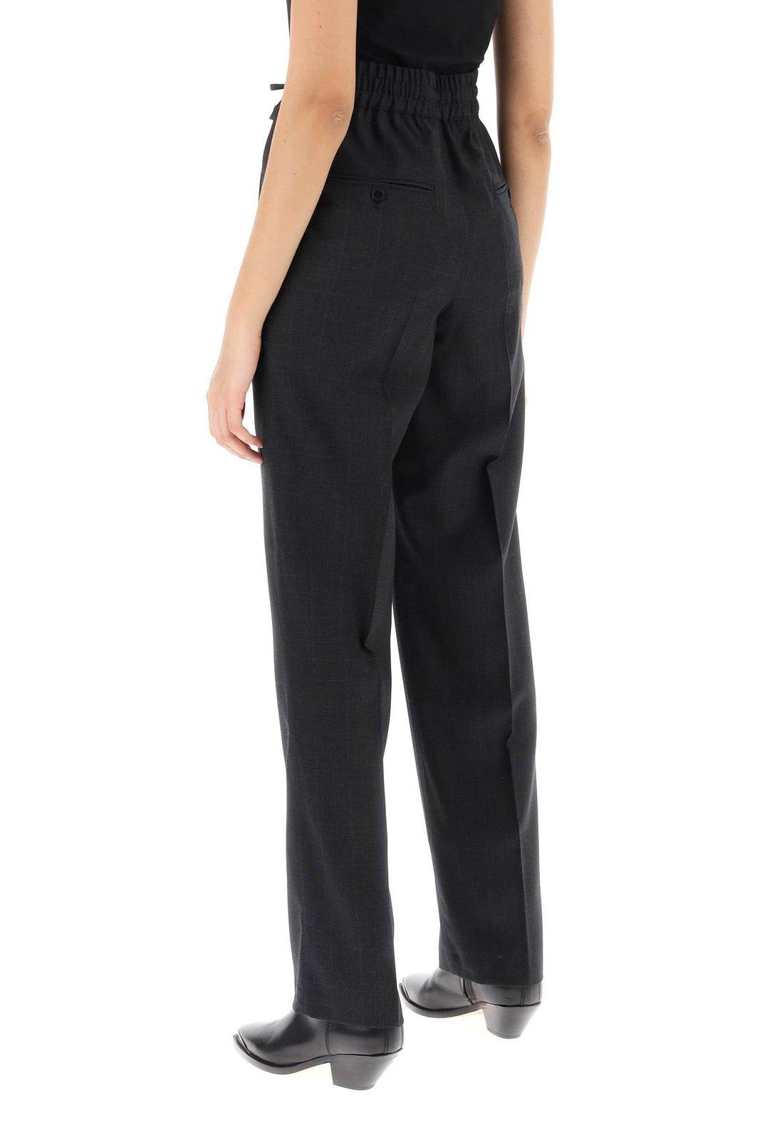 Shop Isabel Marant Liska Checked High-rise Trousers In Anthracite
