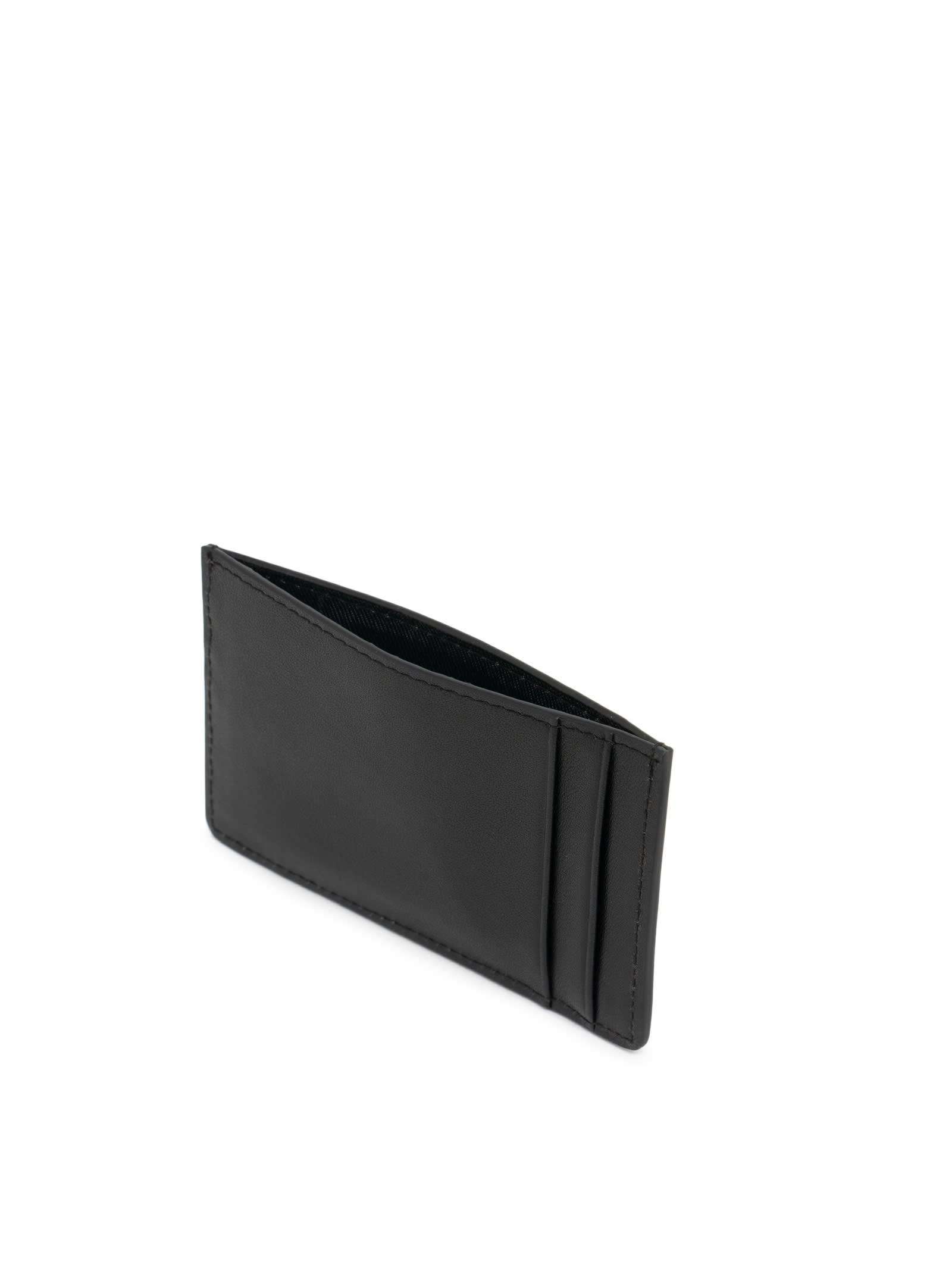 Just Cavalli Logo-lettering Leather Cardholder In Black