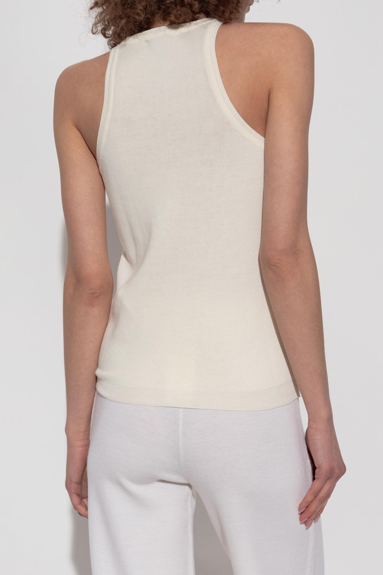 Max Mara Knitted Tank Top In Ivory